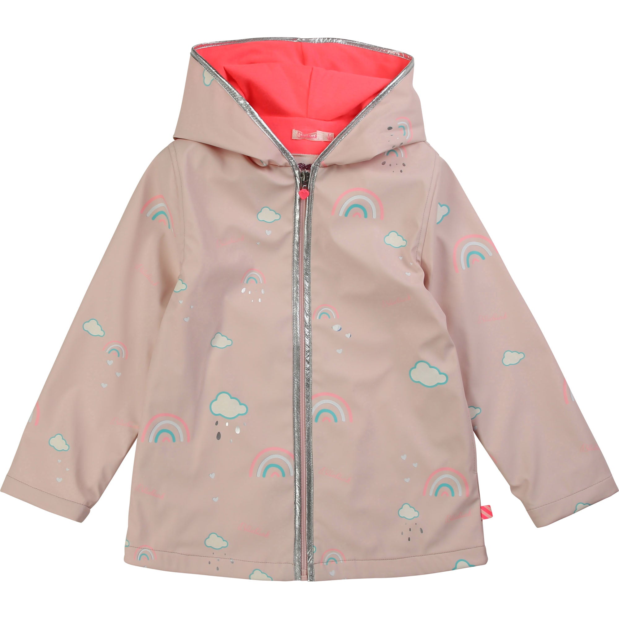 Girls Light Pink Pattern Coat