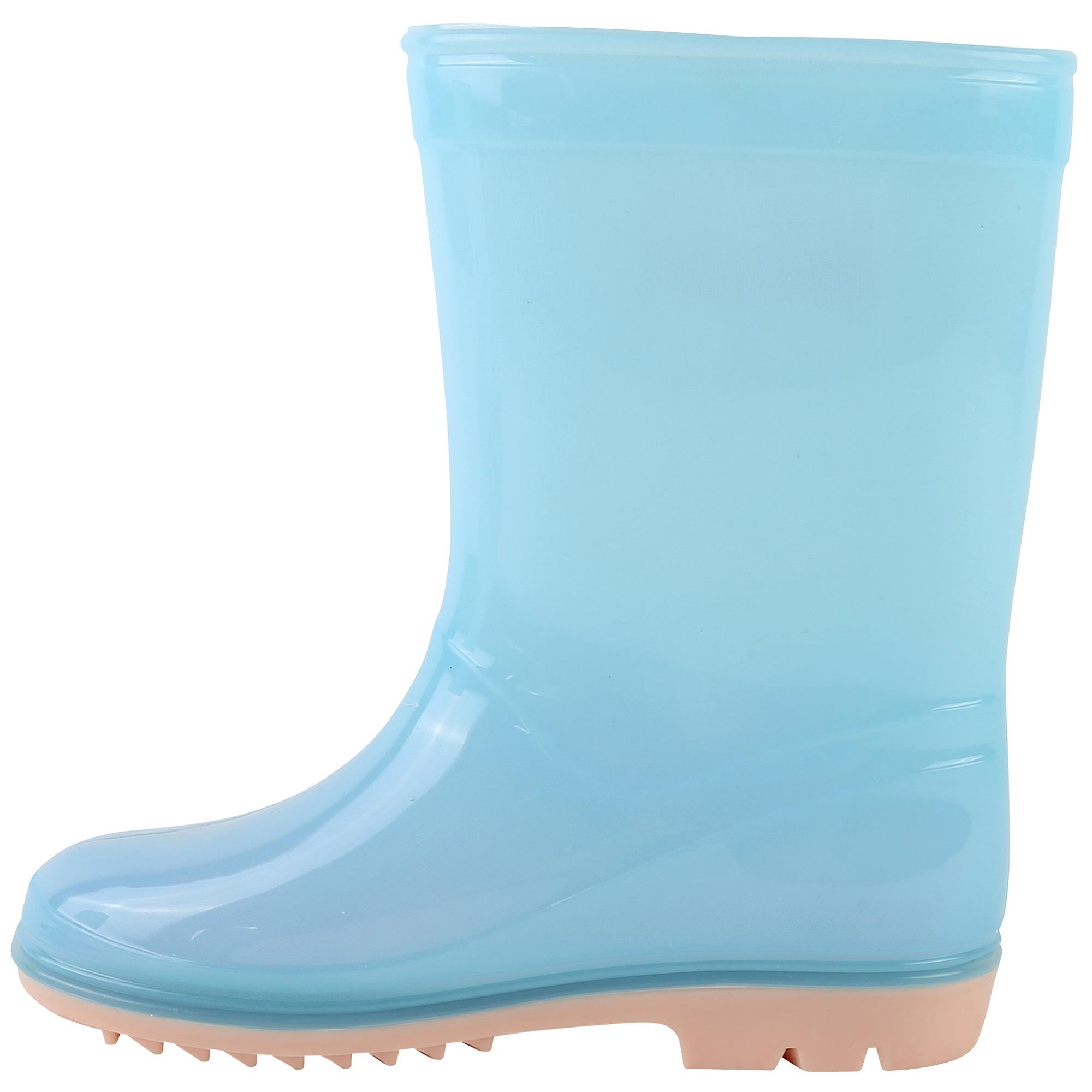 Girls Light Blue Logo Rainboots