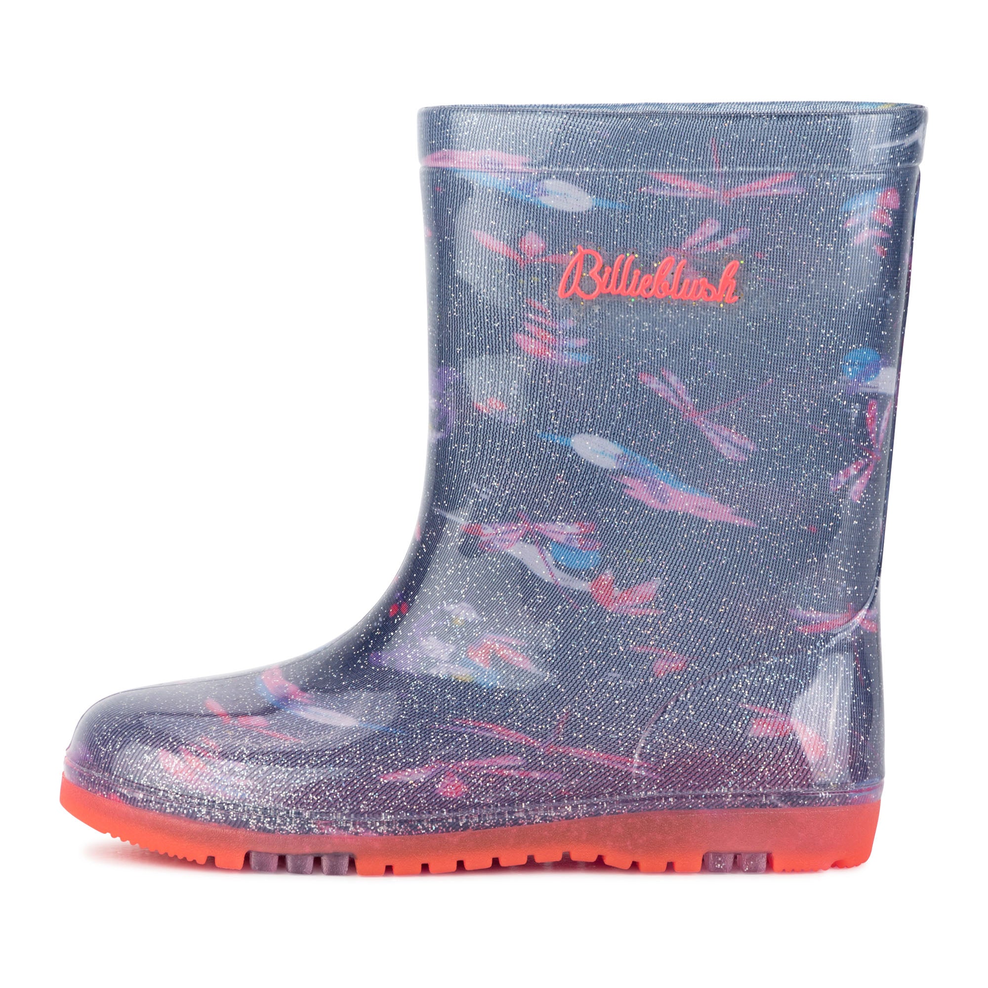 Girls Blue Printing Rain Shoes