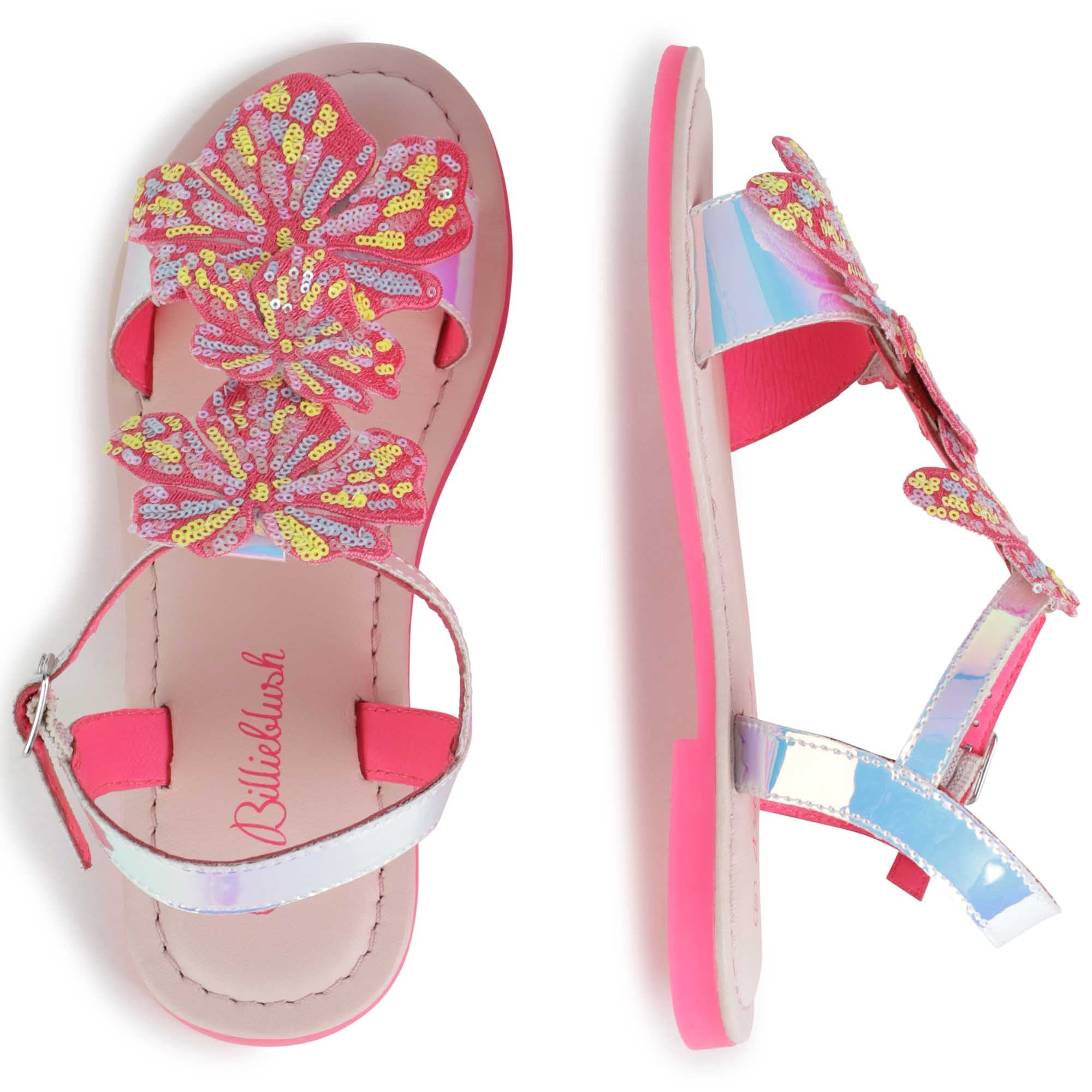 Girls Multicolor Sequin Sandals