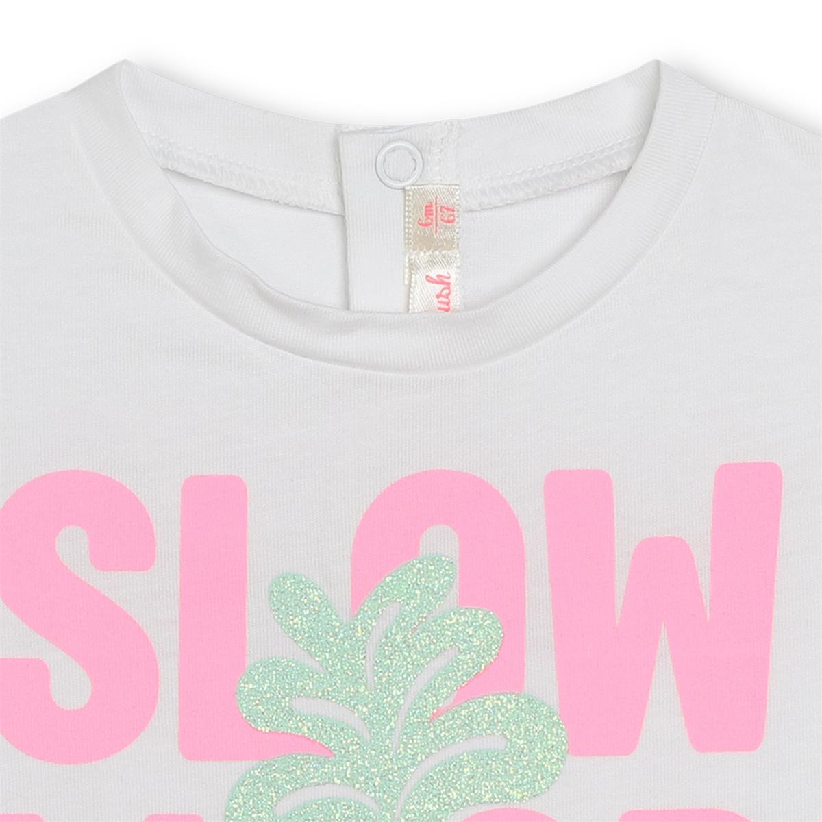Baby Girls White Cotton T-Shirt