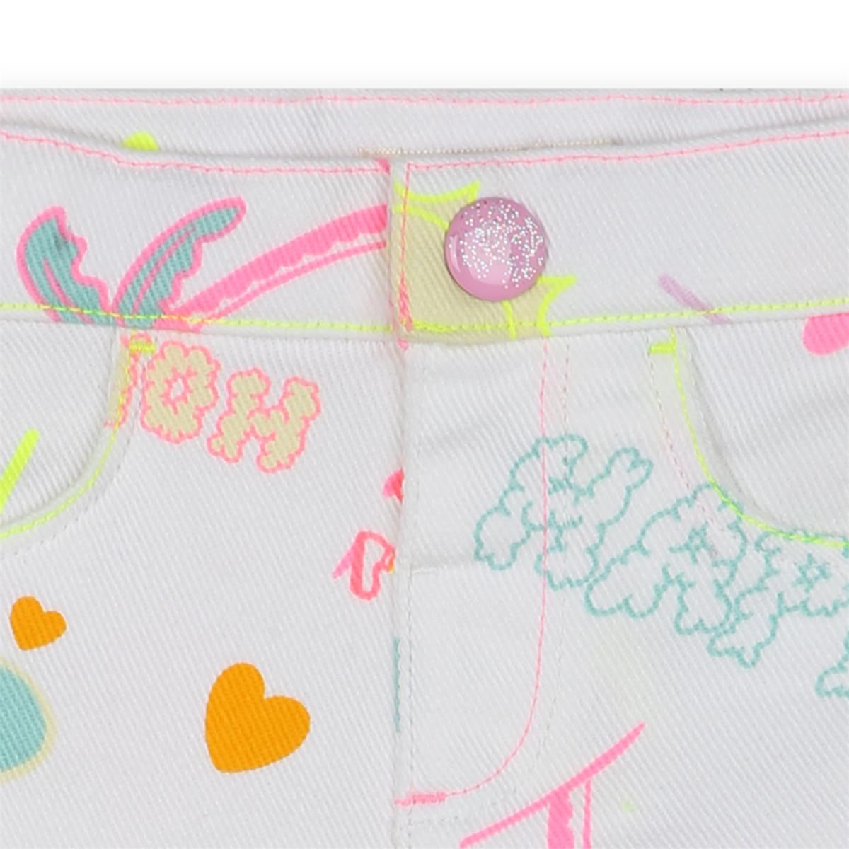 Baby Girls White Printed Trousers