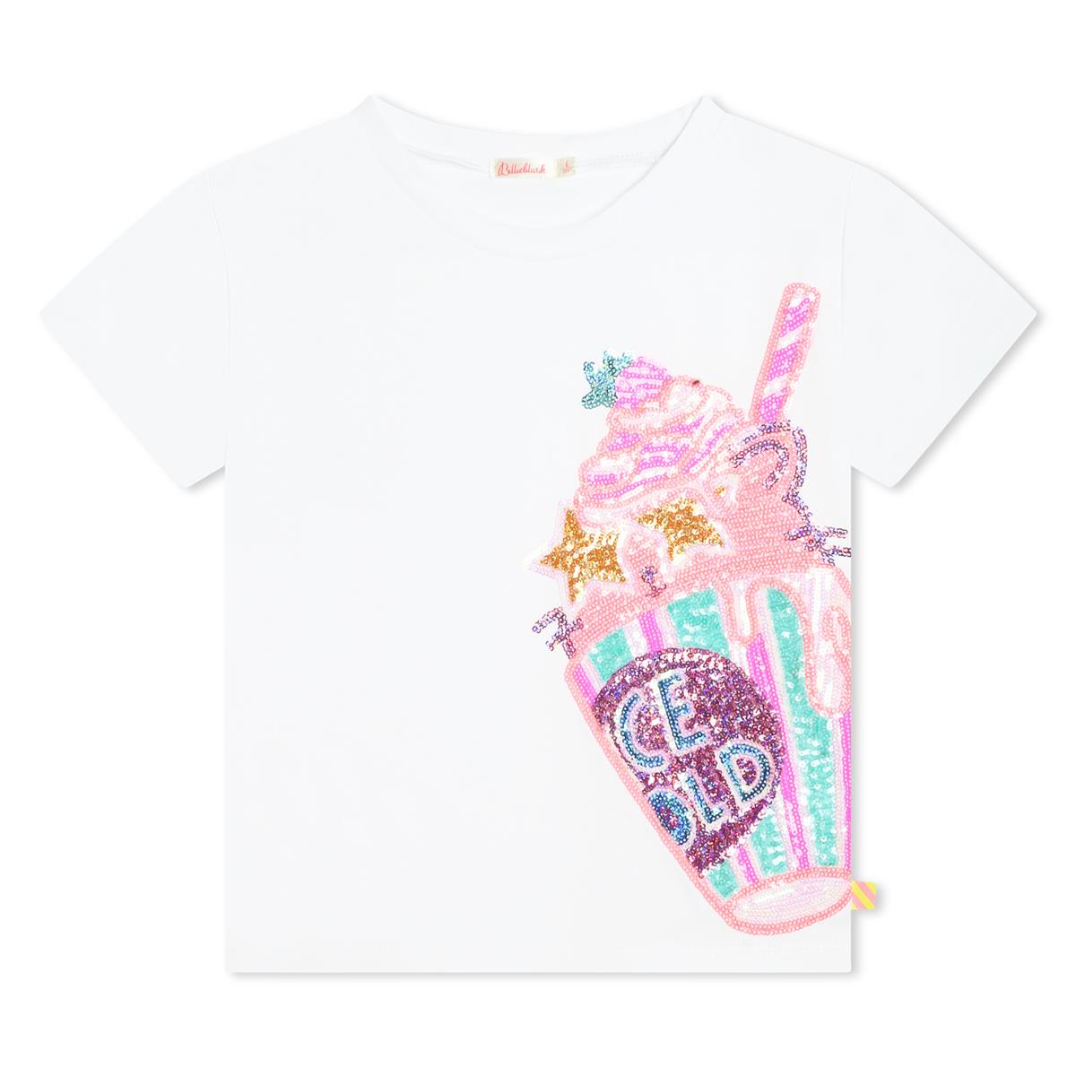 Girls White Cotton T-Shirt