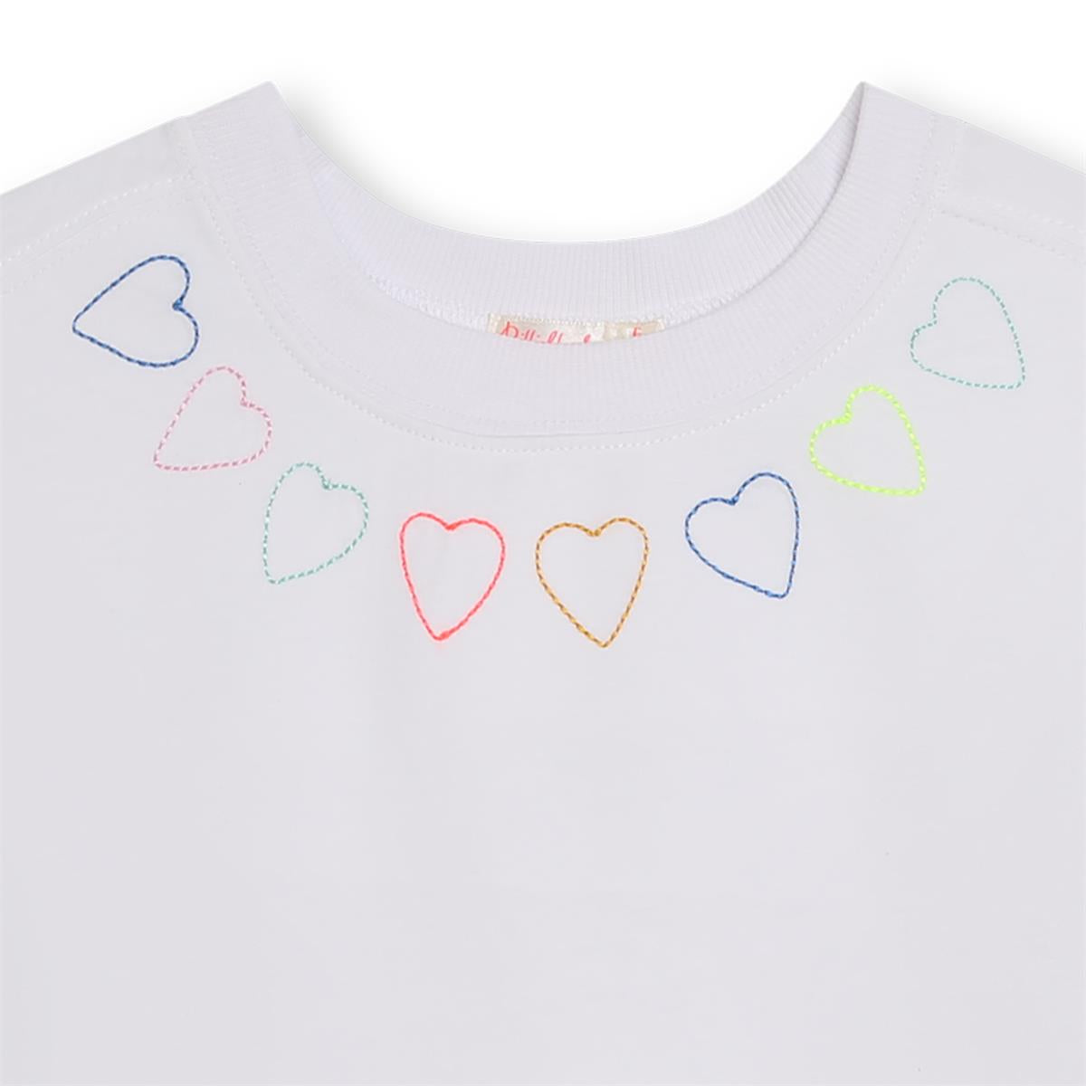 Girls White Cotton T-Shirt