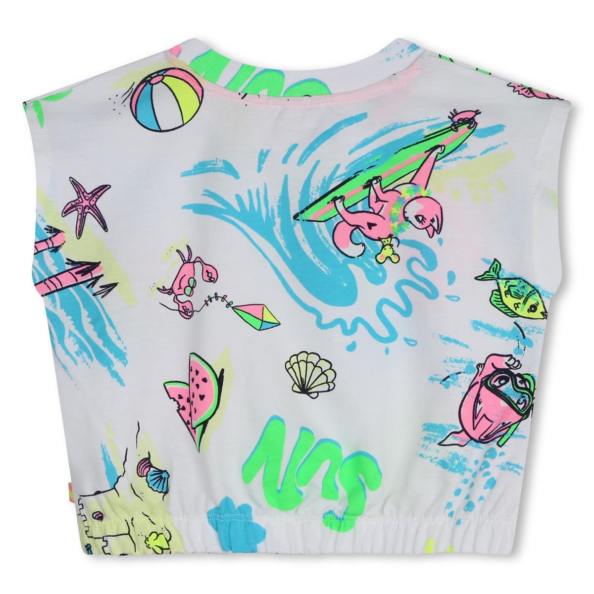 Girls White Printed Sweatshirt