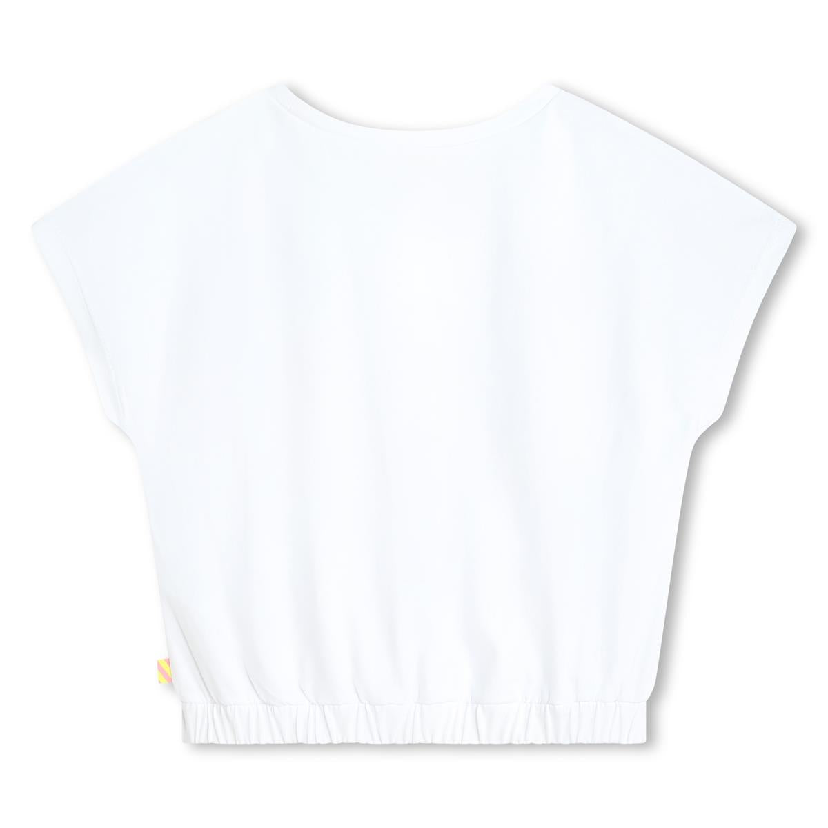Girls White Cotton T-Shirt