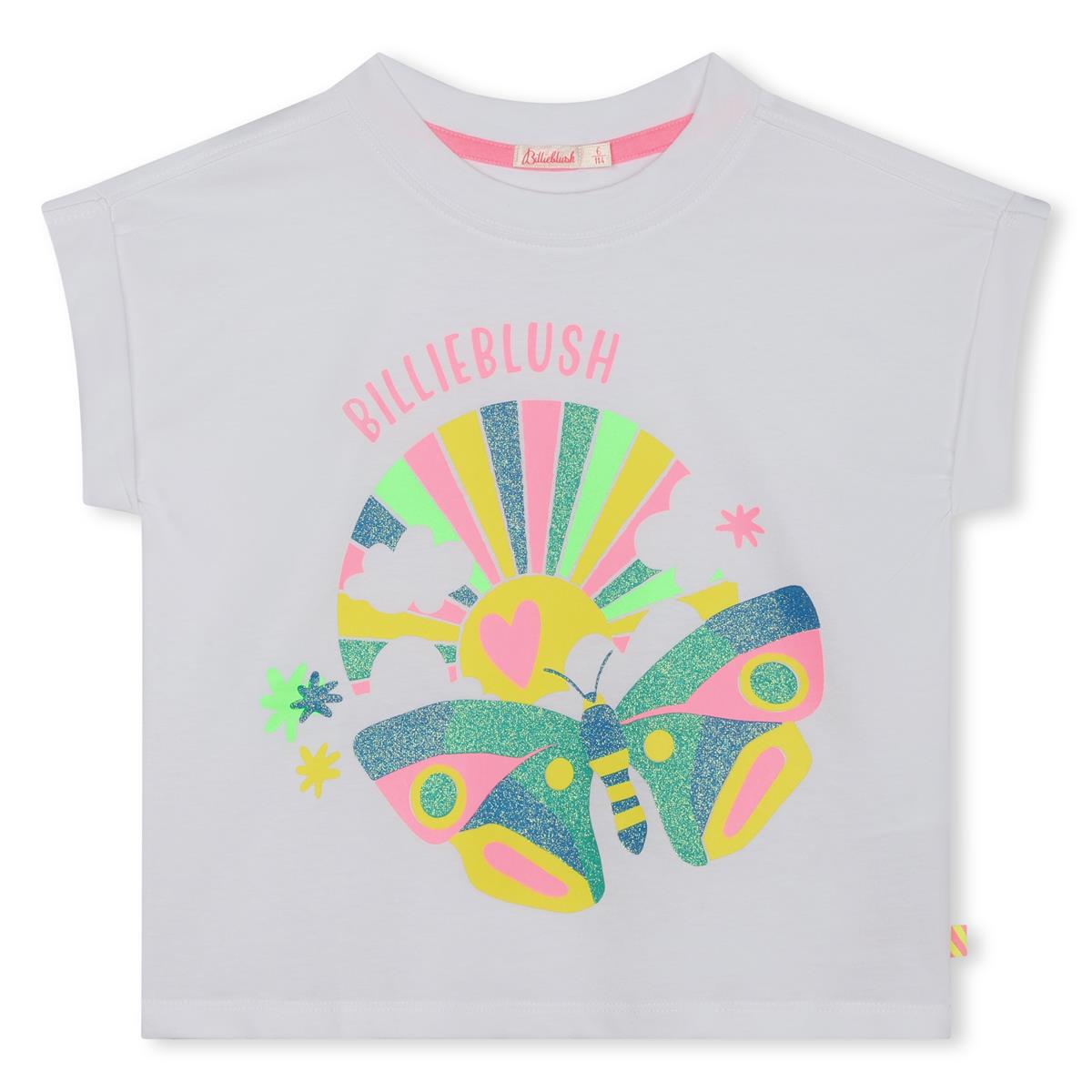 Girls White Cotton T-Shirt