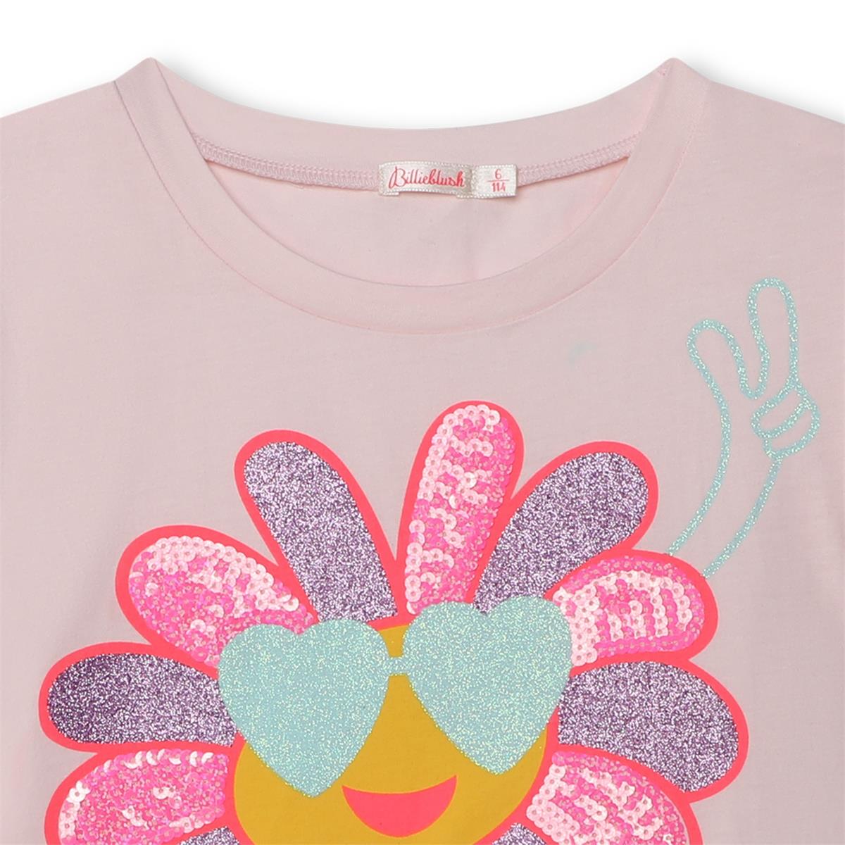 Girls Pink Cotton T-Shirt