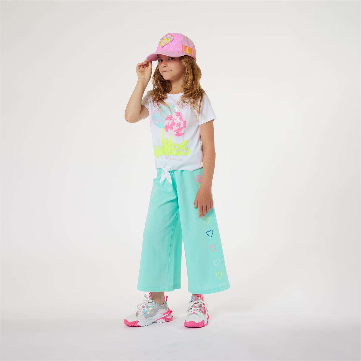 Girls White Cotton T-Shirt