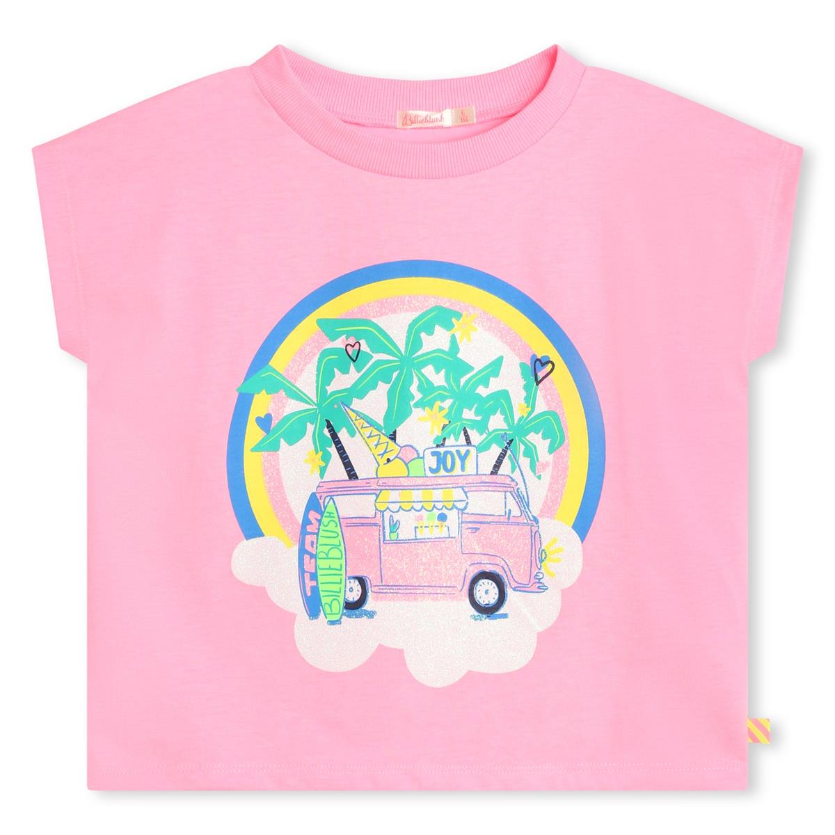 Girls Pink Printed T-Shirt