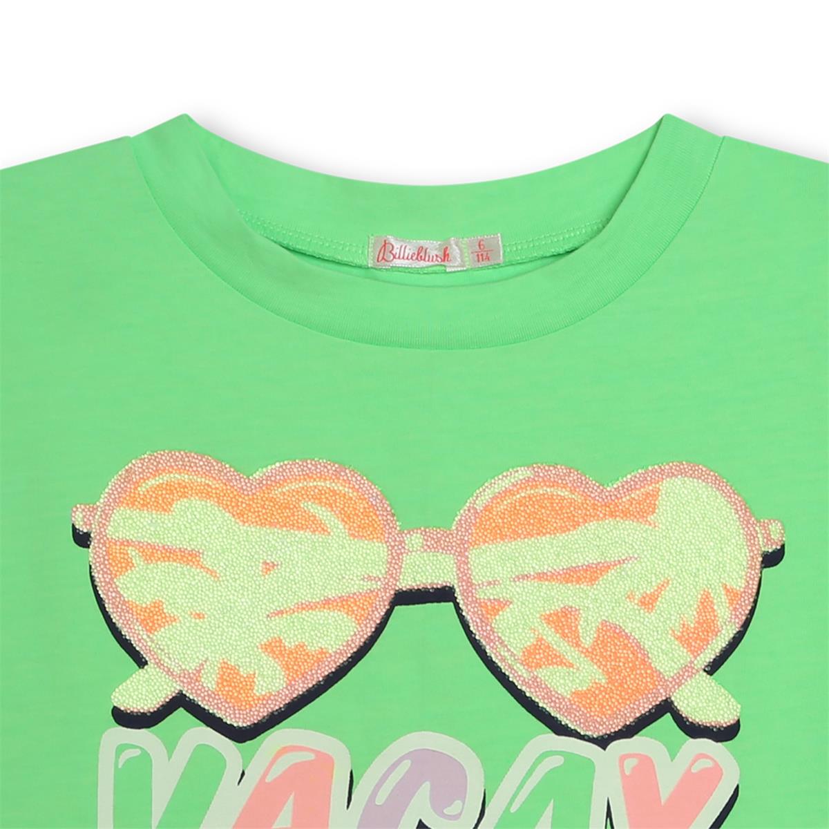 Girls Green Printed T-Shirt