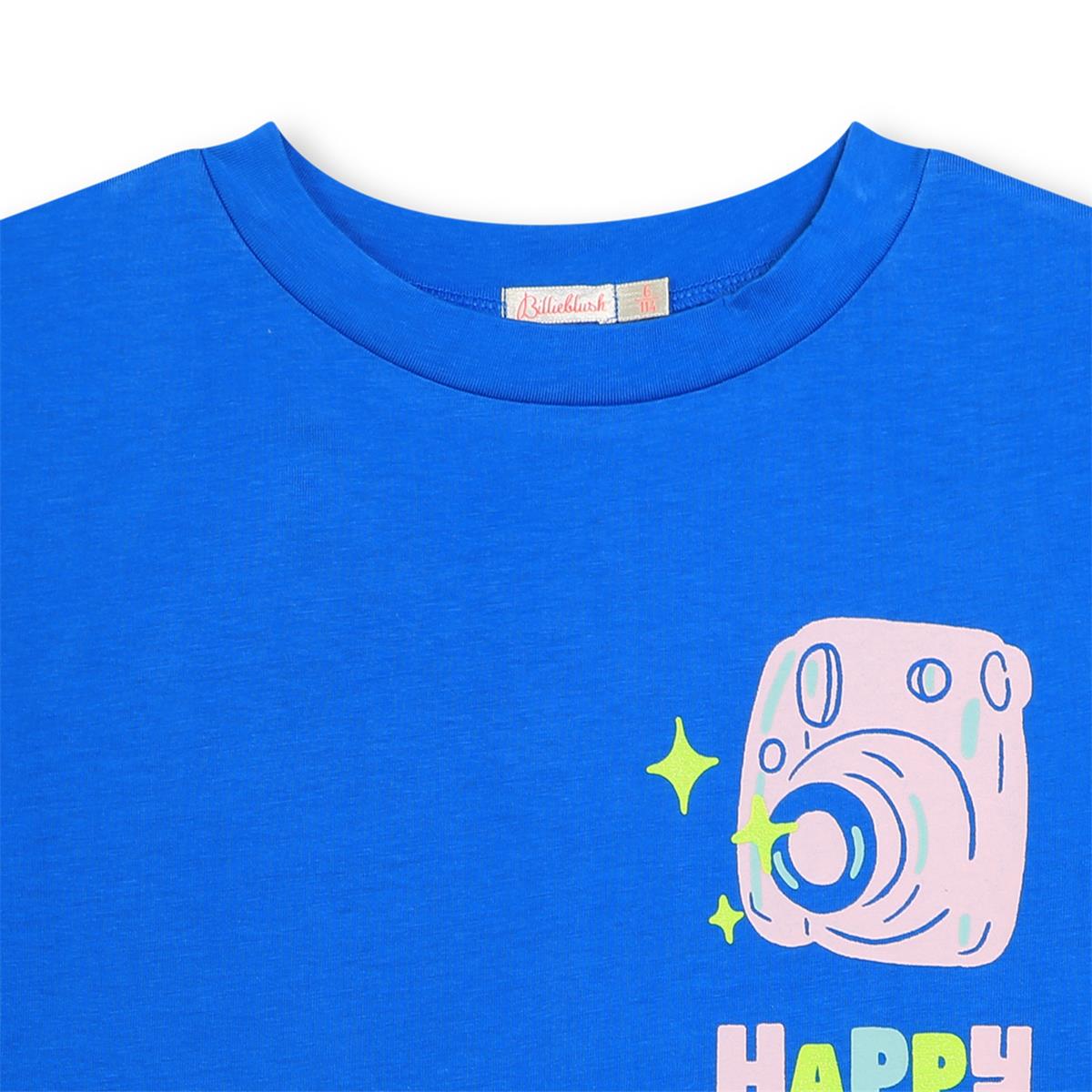 Girls Blue Cotton T-Shirt