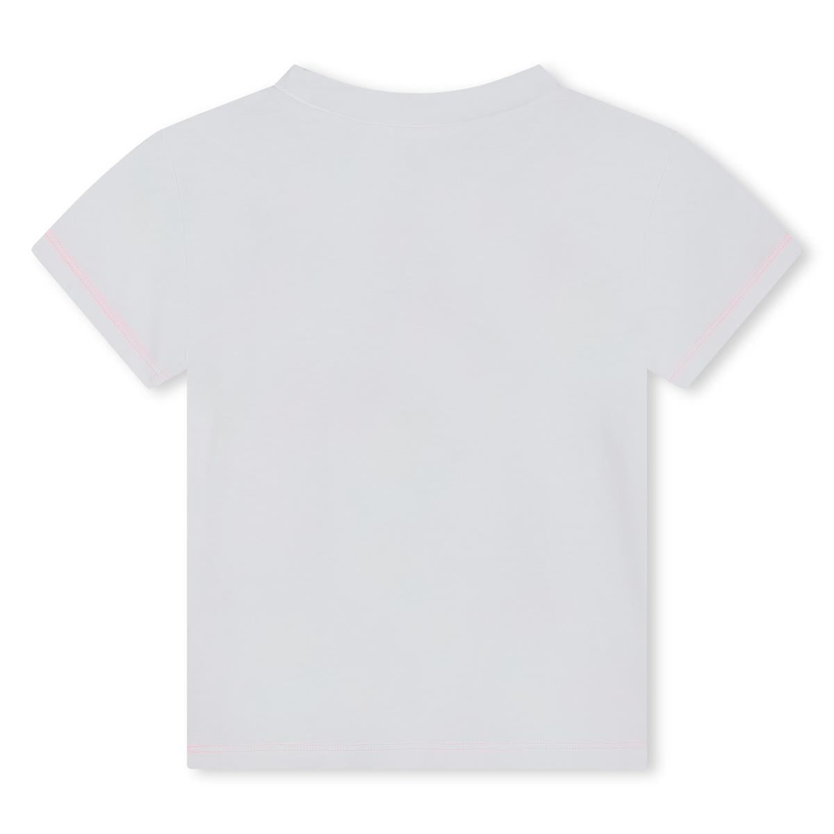 Girls White Cotton T-Shirt
