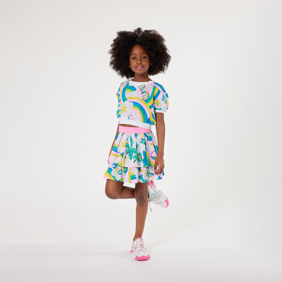 Girls White Cotton T-Shirt