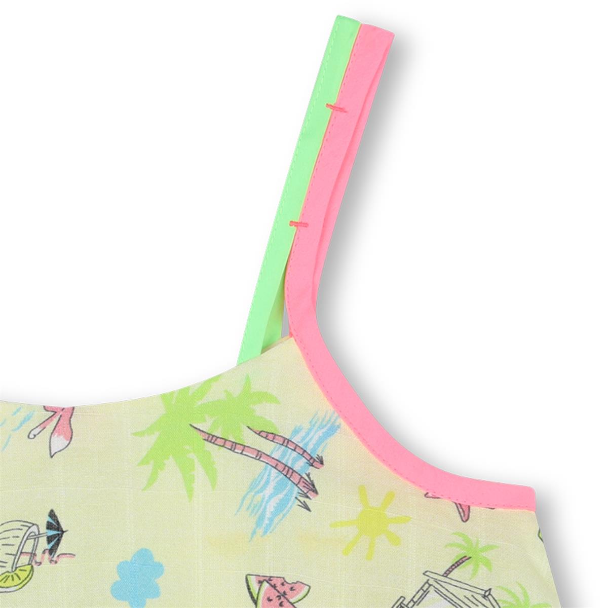 Girls Light Yellow Cotton Starp Top