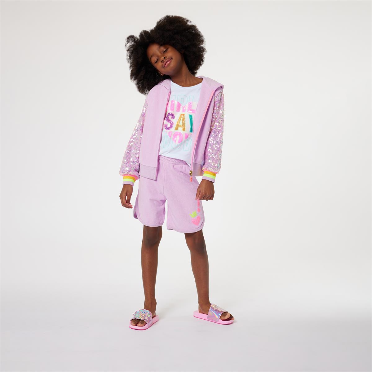 Girls Pink Zip-Up Top