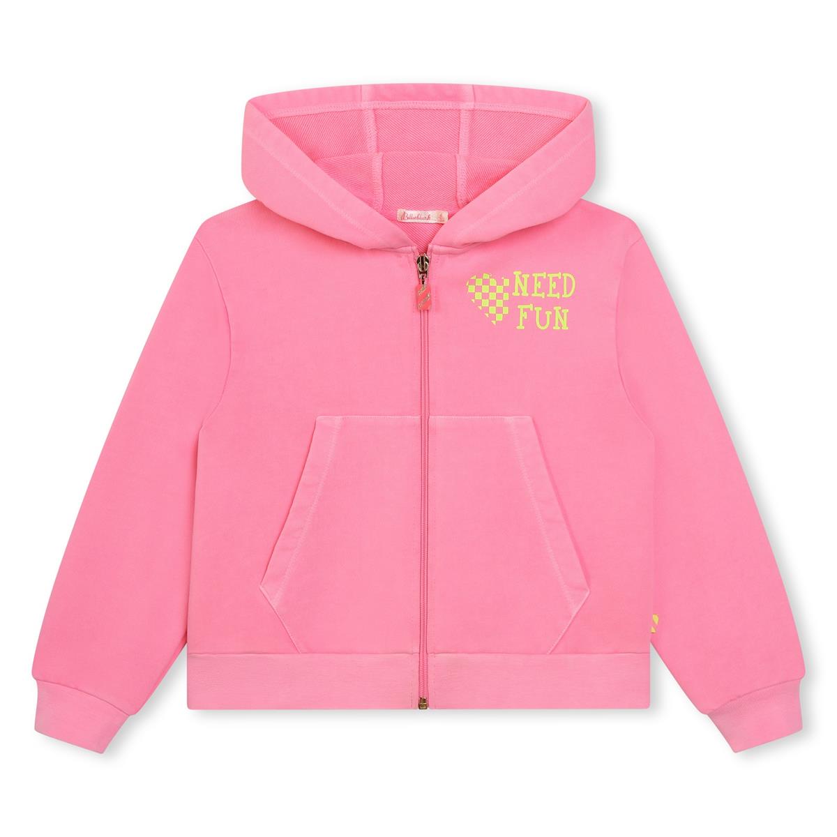 Girls Pink Zip-Up Top