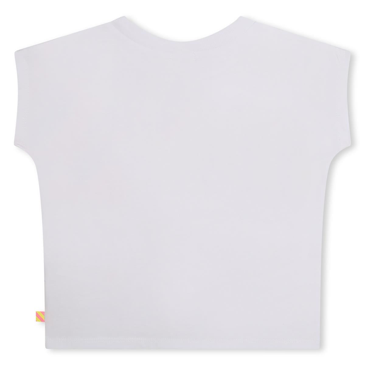 Girls White Cotton T-Shirt