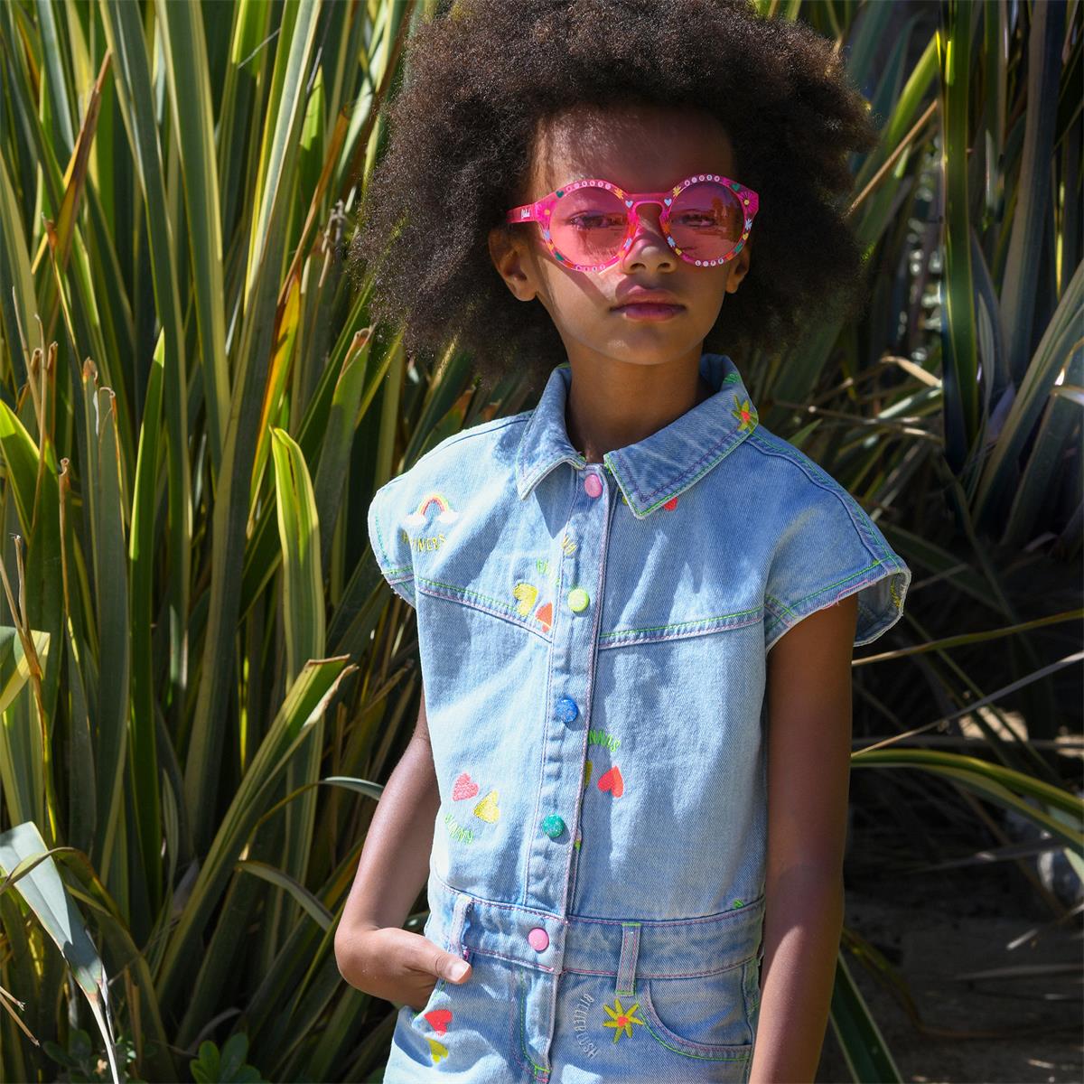 Girls Blue Denim Jumpsuit