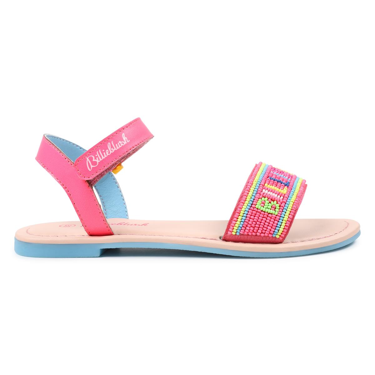 Girls Pink Logo Sandals