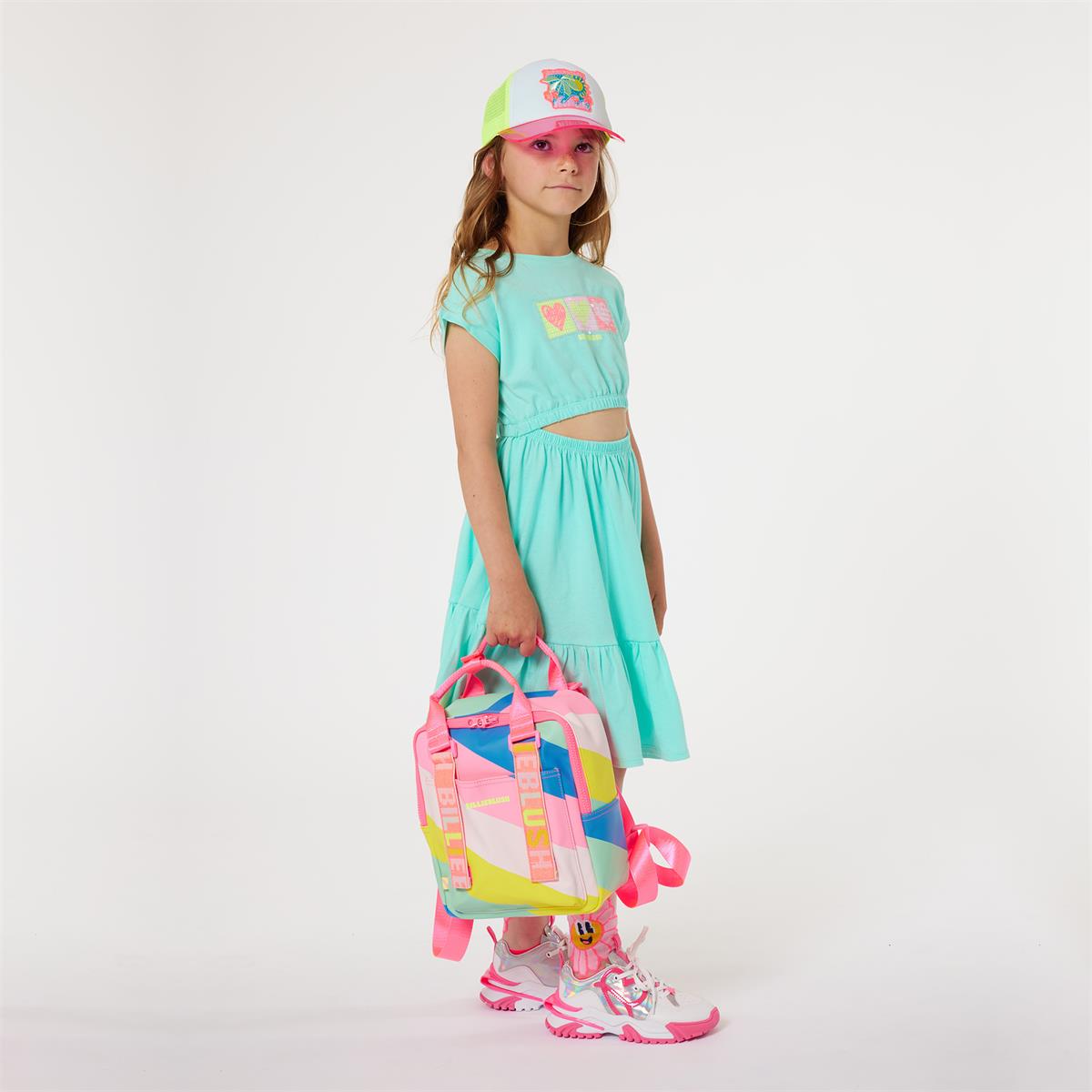 Girls Multicolor Logo Backpack(26x22x10cm)