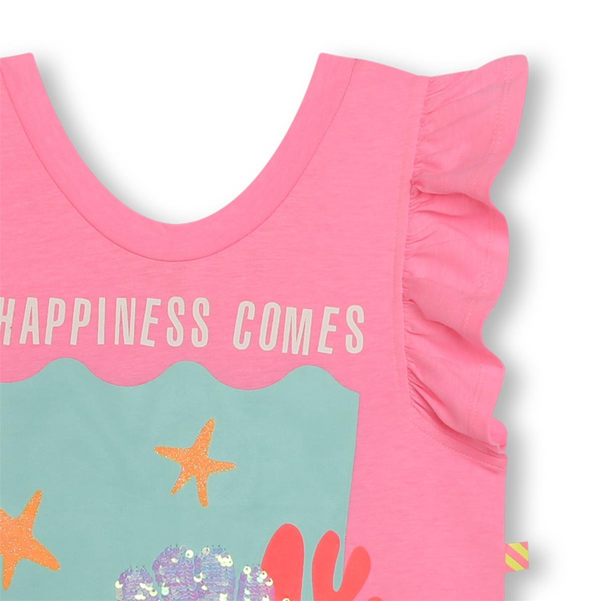 Girls Pink Printed Dress