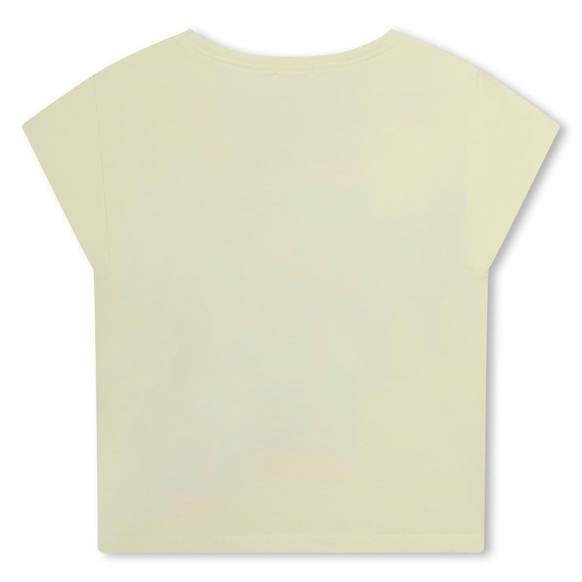 Girls Light Yellow Cotton T-Shirt