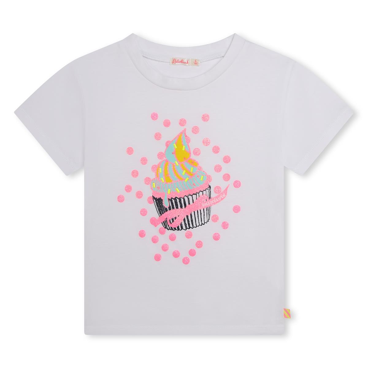 Girls White Cotton T-Shirt