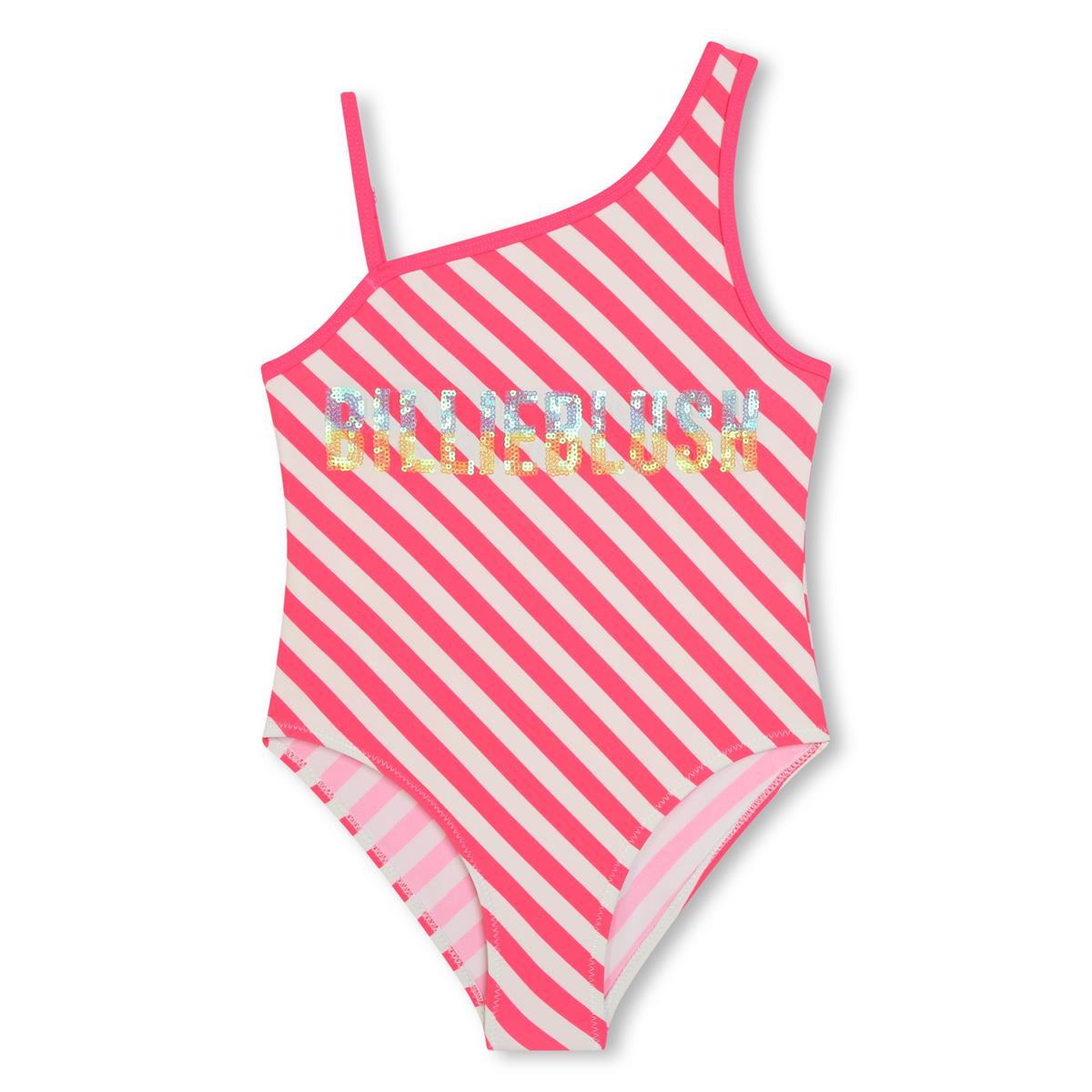Girls Pink Stripes Swimsuit