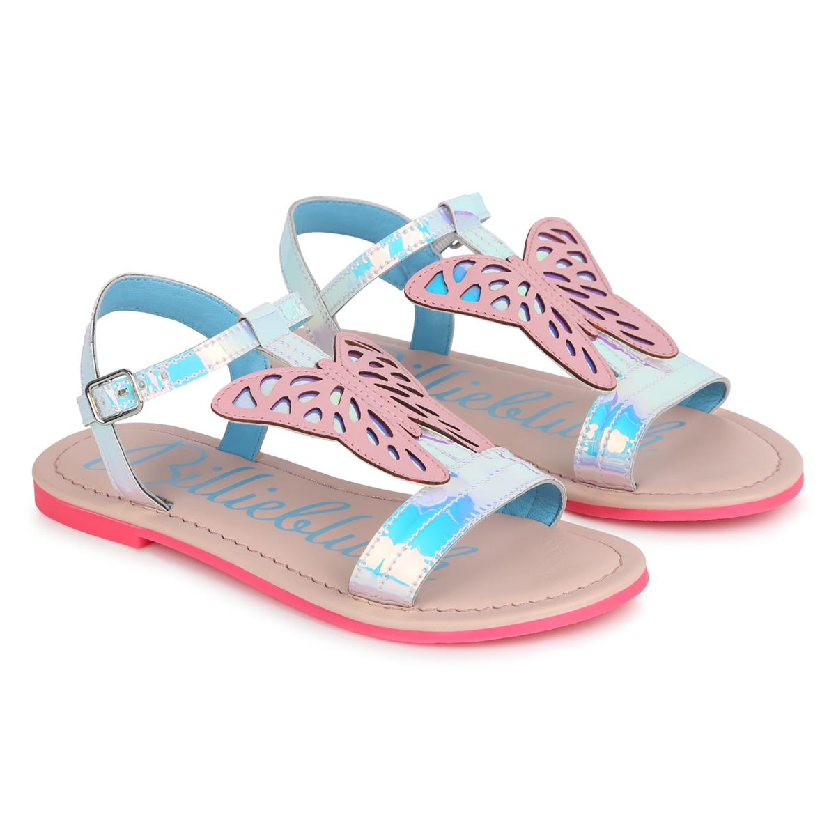 Girls Beige Butterfly Sandals