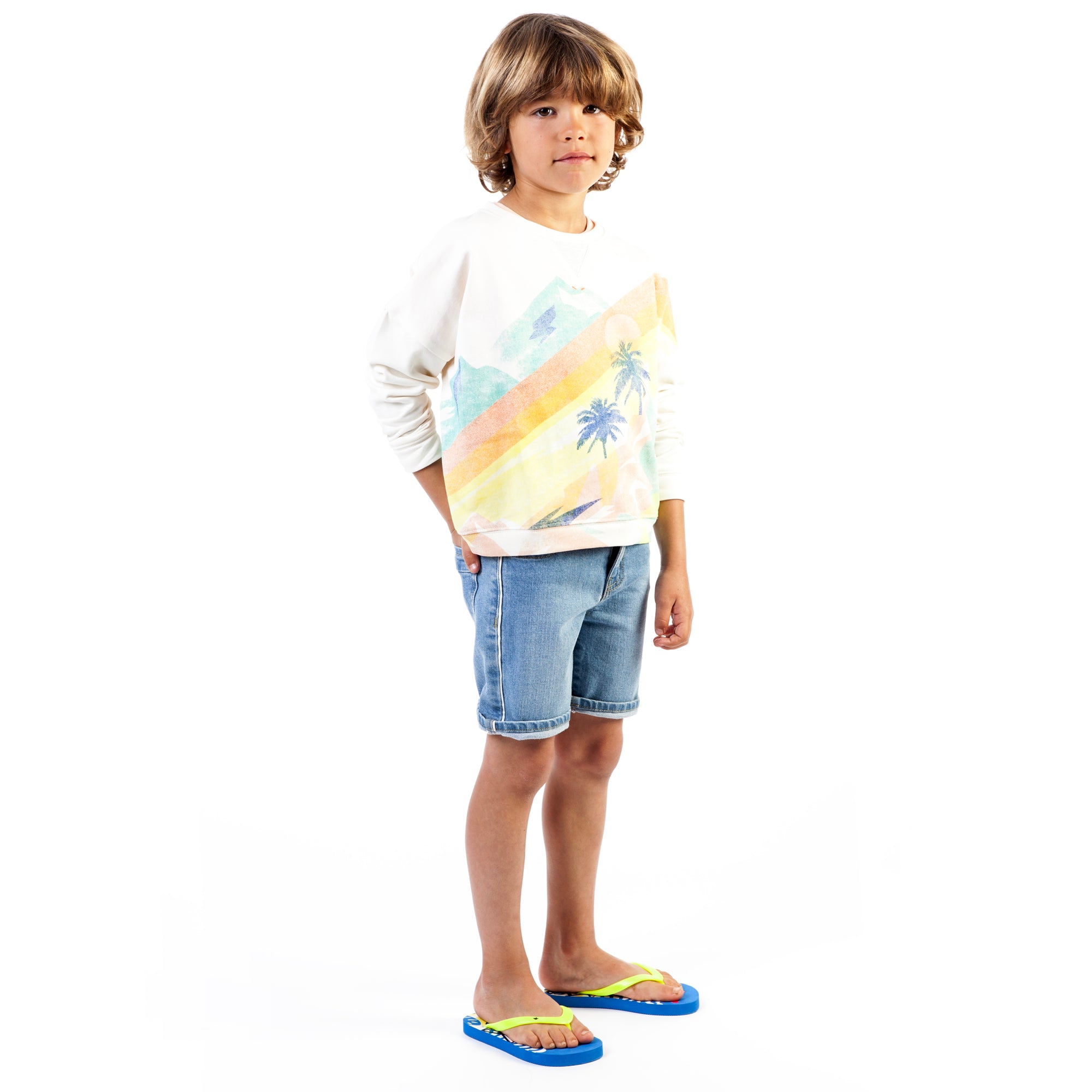 Boys Beige Cotton Sweater