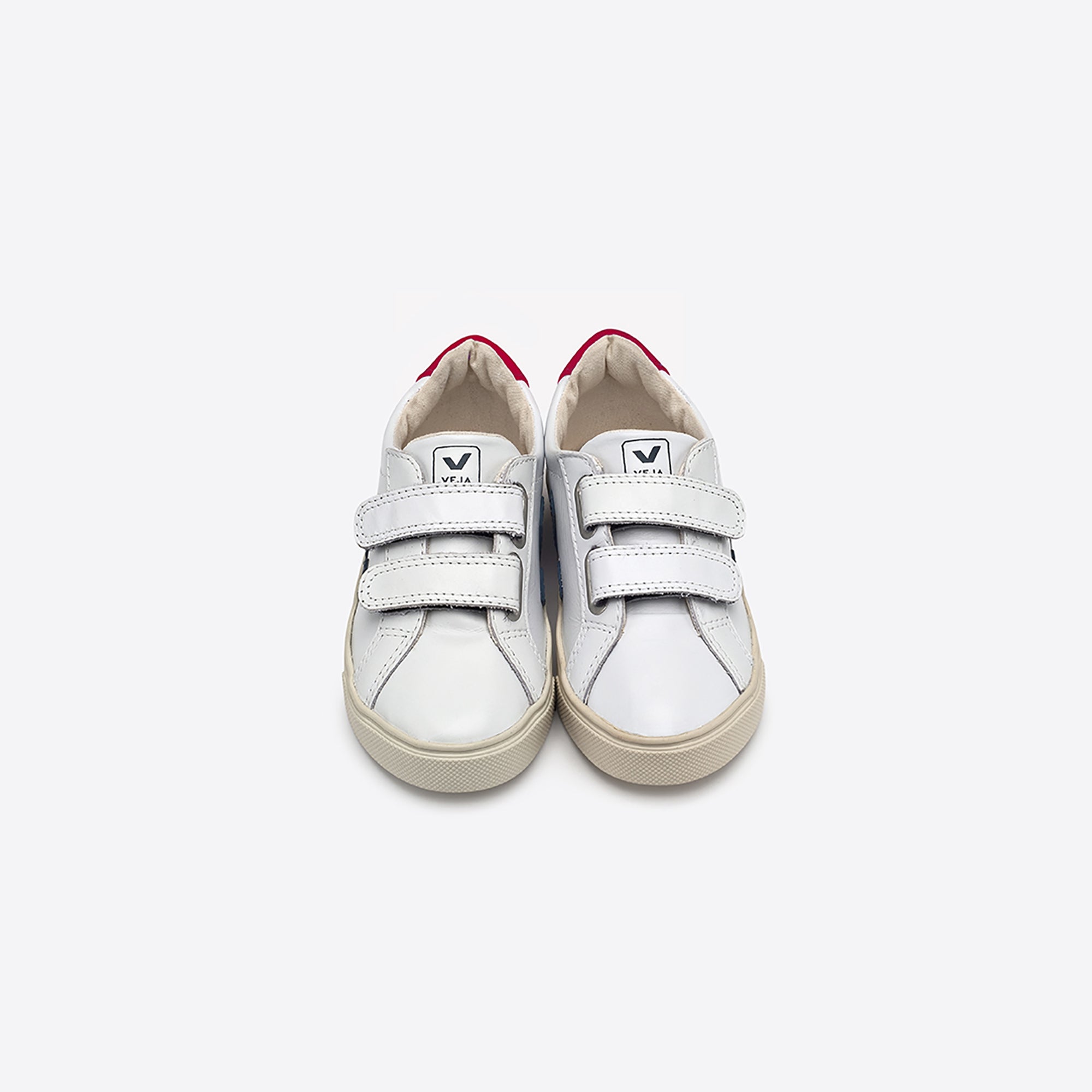 Girls & Boys White & Blue "V" Shoes