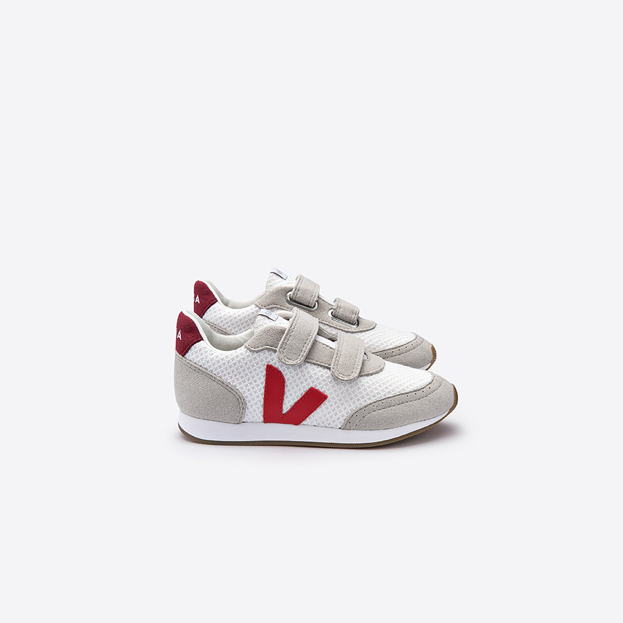 Girls & Boys White & Green "V" Shoes