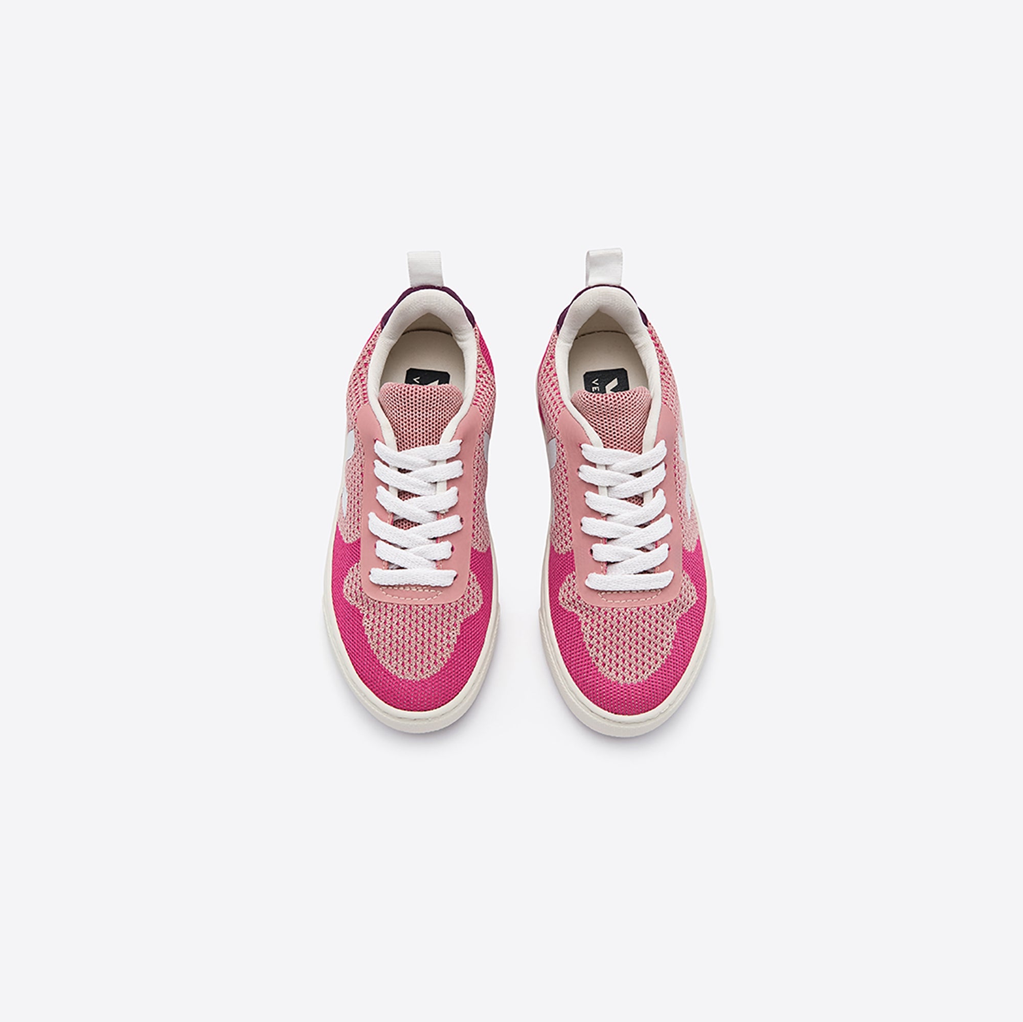 Girls Pink & White "V" Shoes