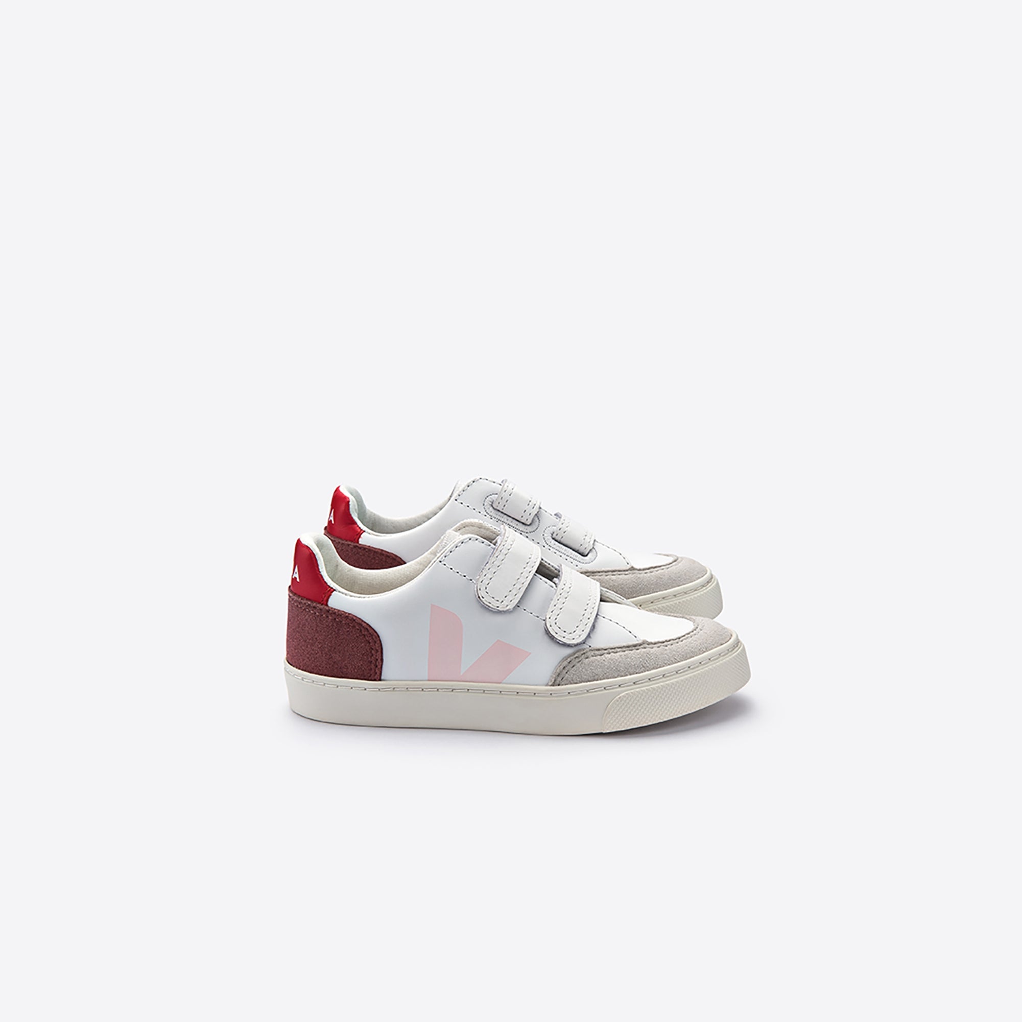 Girls & Boys White Pink "V" Shoes