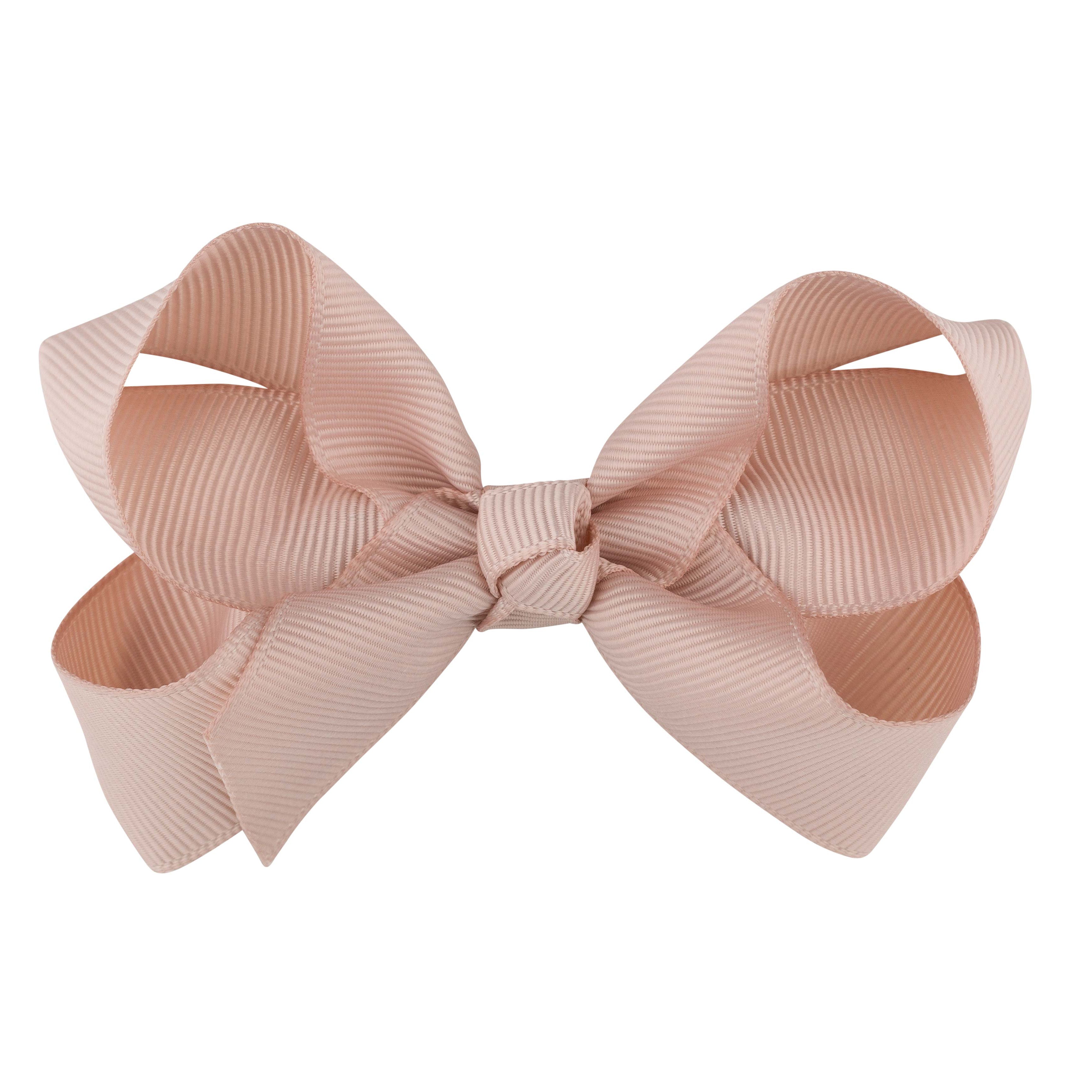Girls Light Pink Bow Hair Clip - 8cm