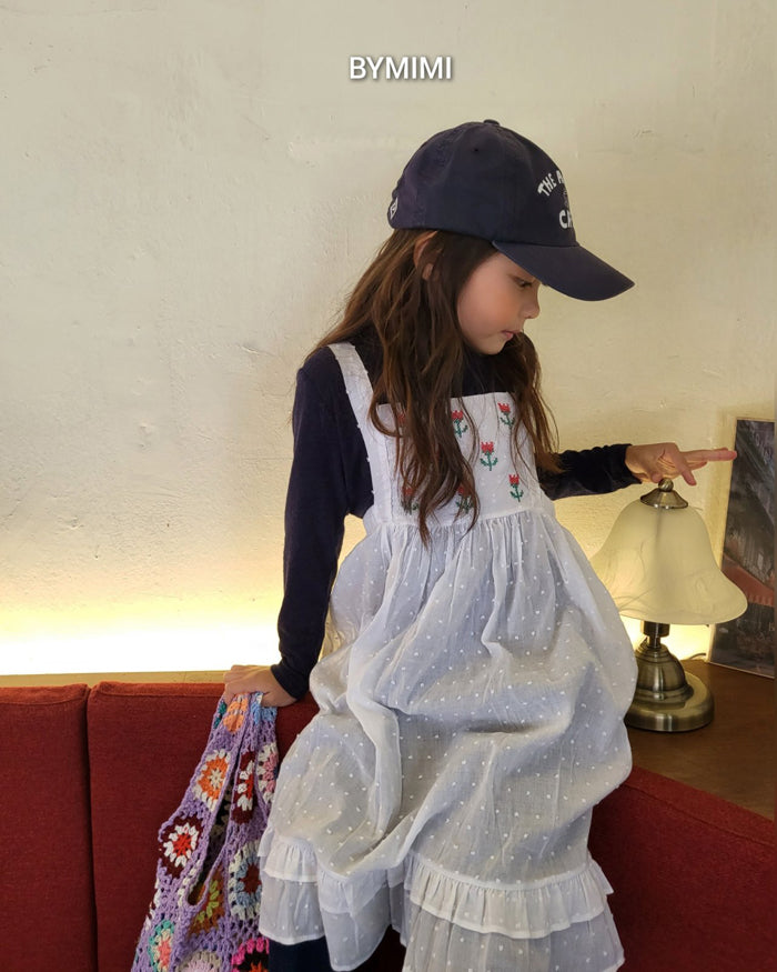 Girls Navy Cotton T-Shirt