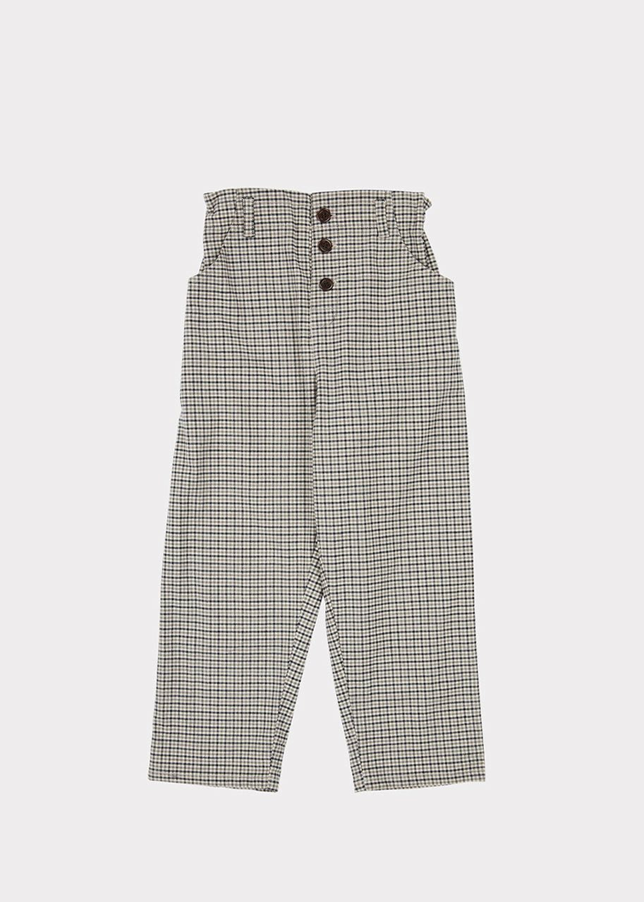 Girls Ecru Check Vulture Trousers