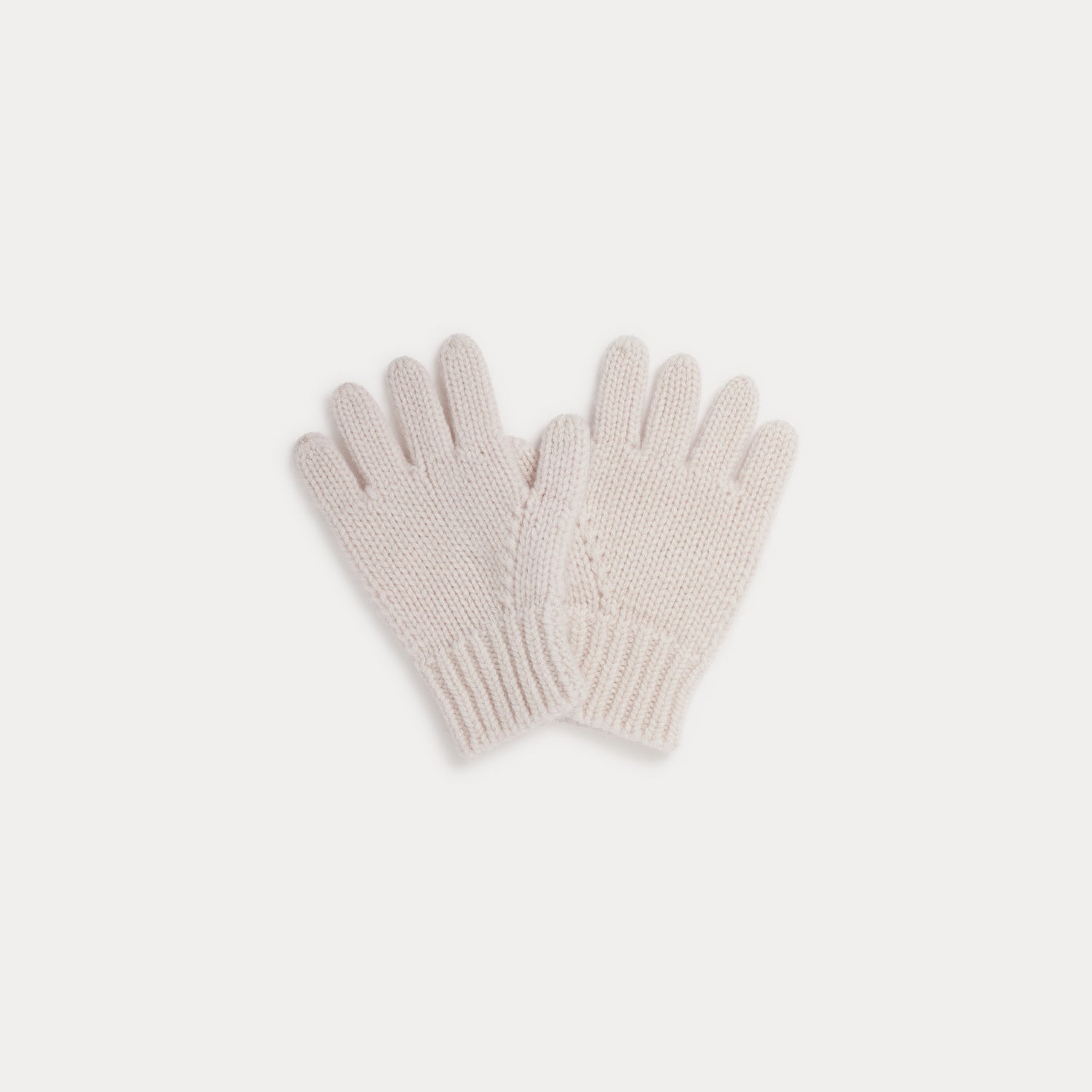 Girls White Cashmere Gloves