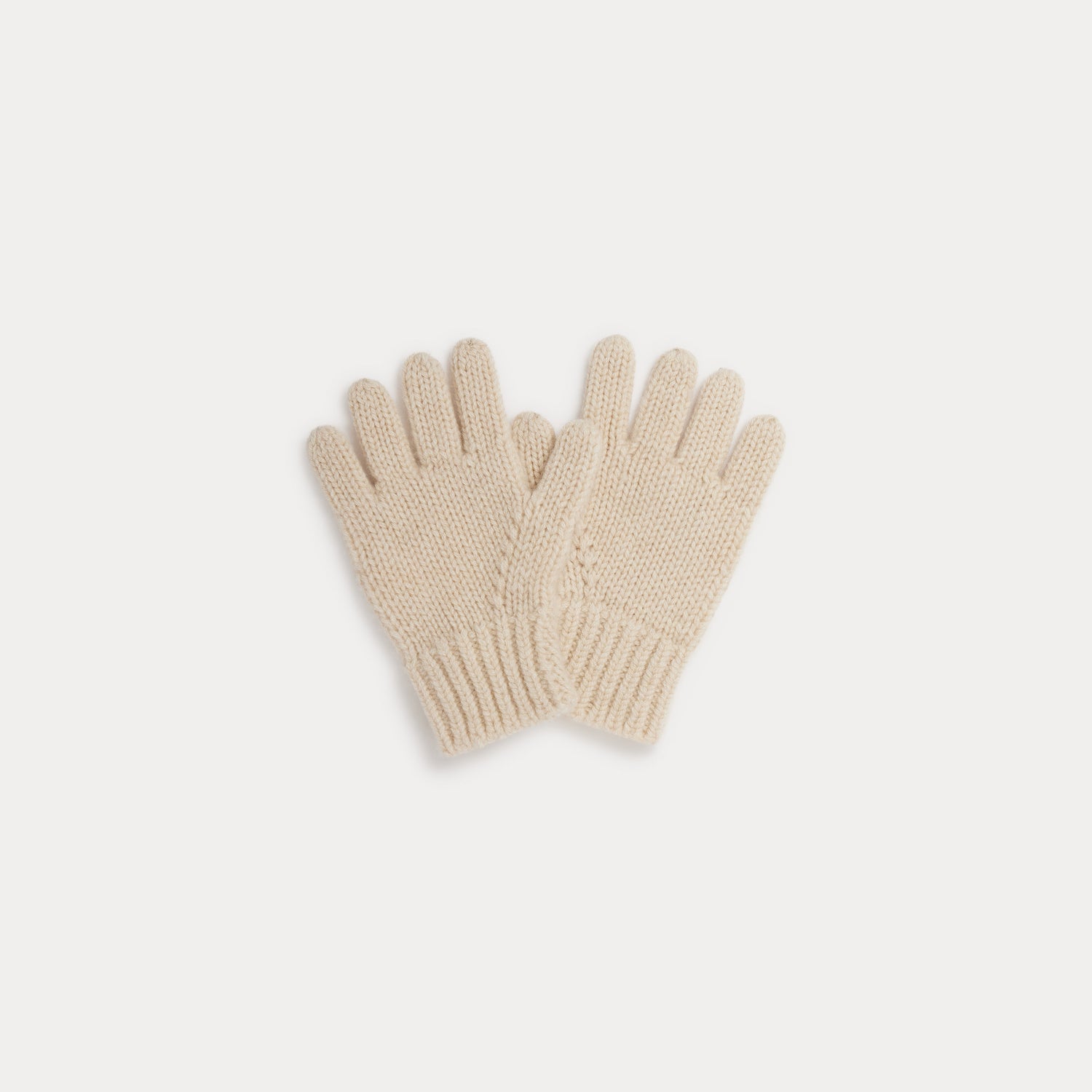 Girls Beige Cashmere Gloves