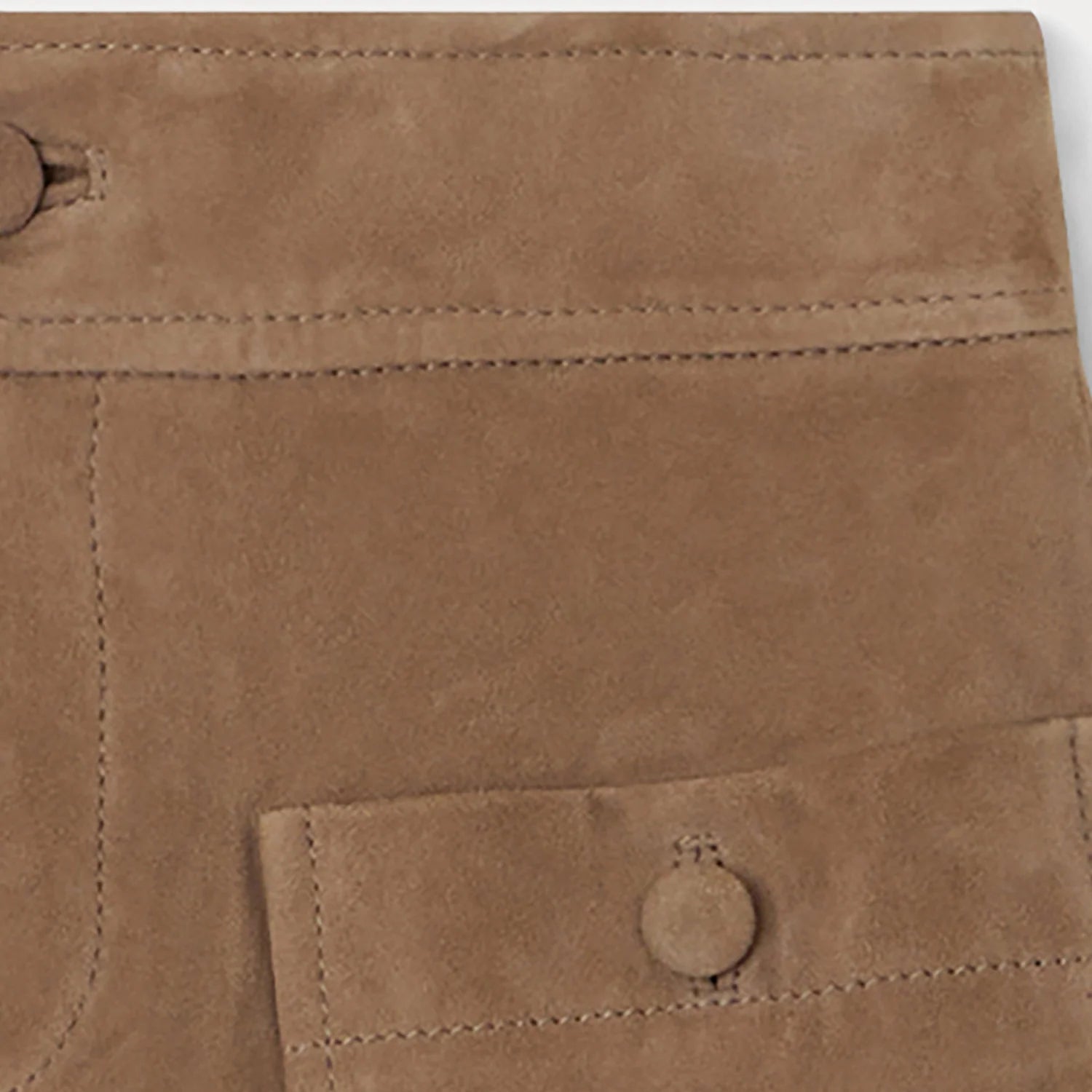 Girls Brown Goat Skin Shorts
