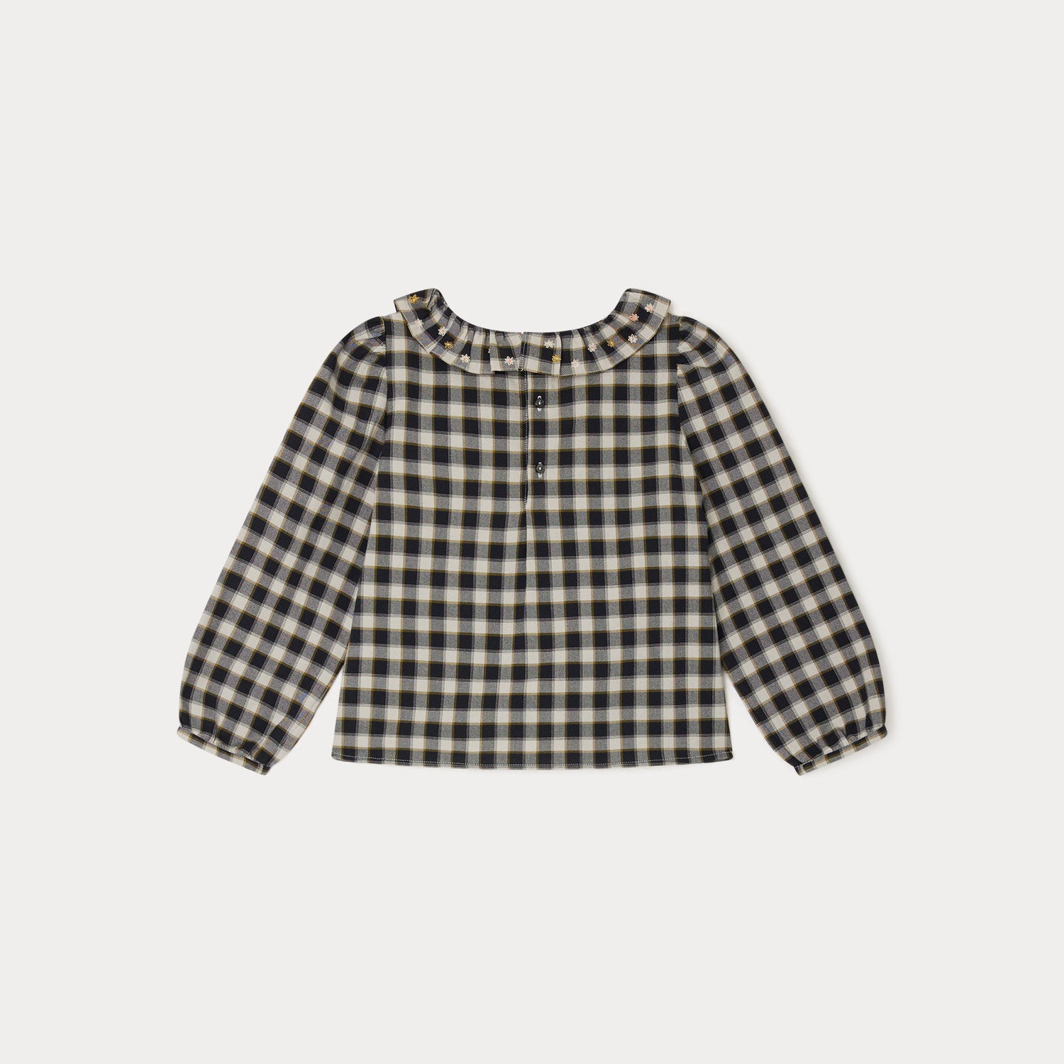Girls Black Check Cotton Shirt