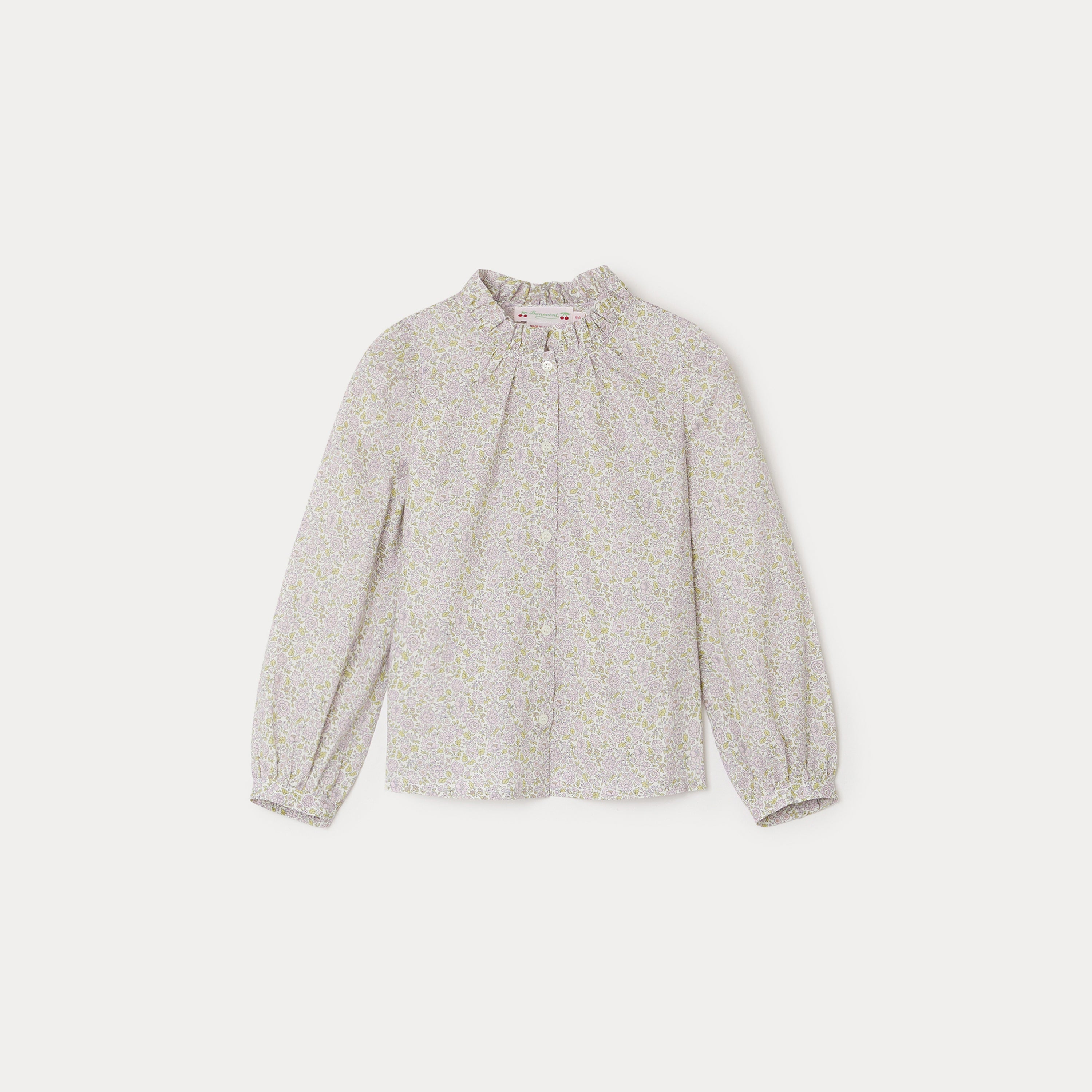 Girls Pink Floral Cotton Shirt