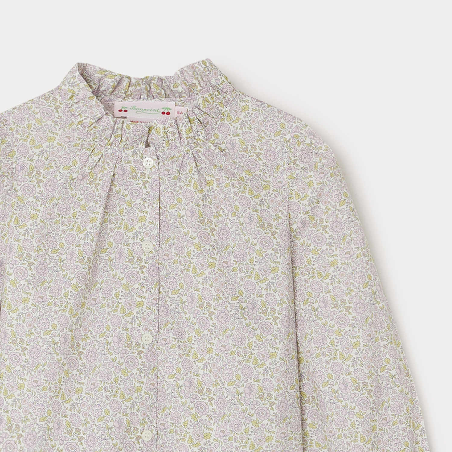 Girls Pink Floral Cotton Shirt