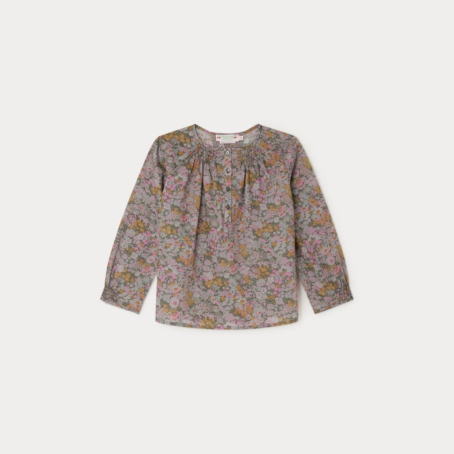 Girls Multicolor Flowers Cotton Shirt