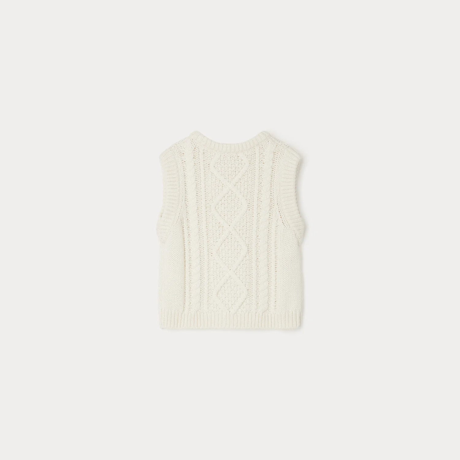 Girls White Knit Gilet