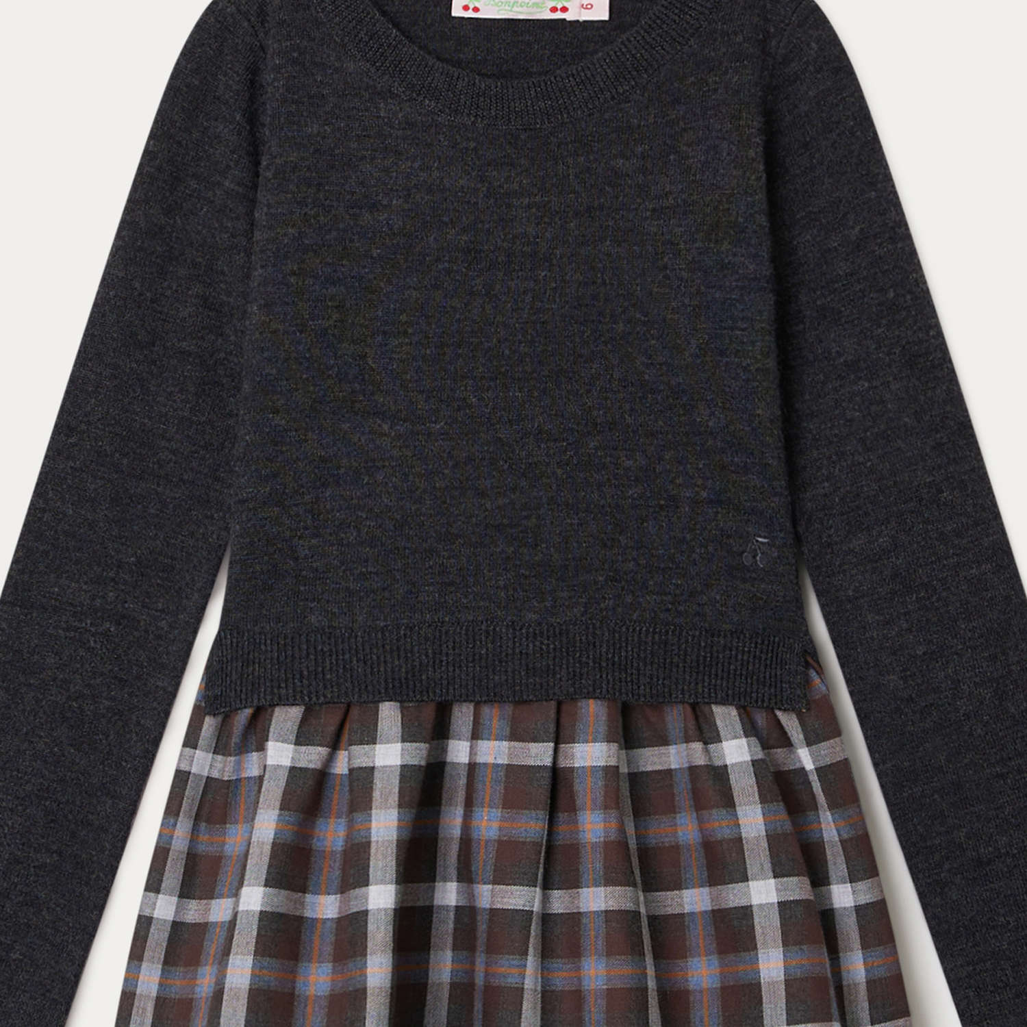 Girls Dark Grey Wool Dress