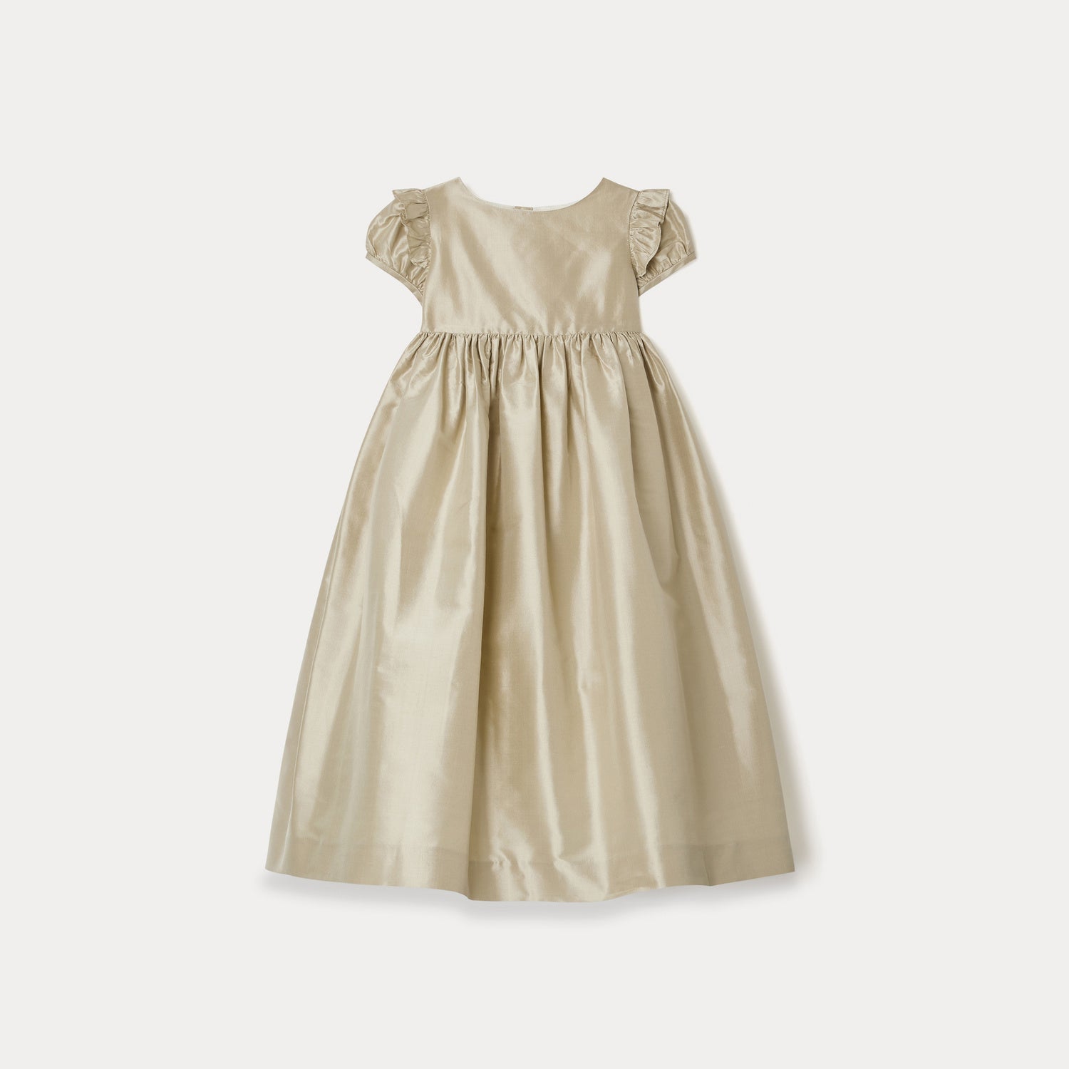 Girls Champagne Silk Dress