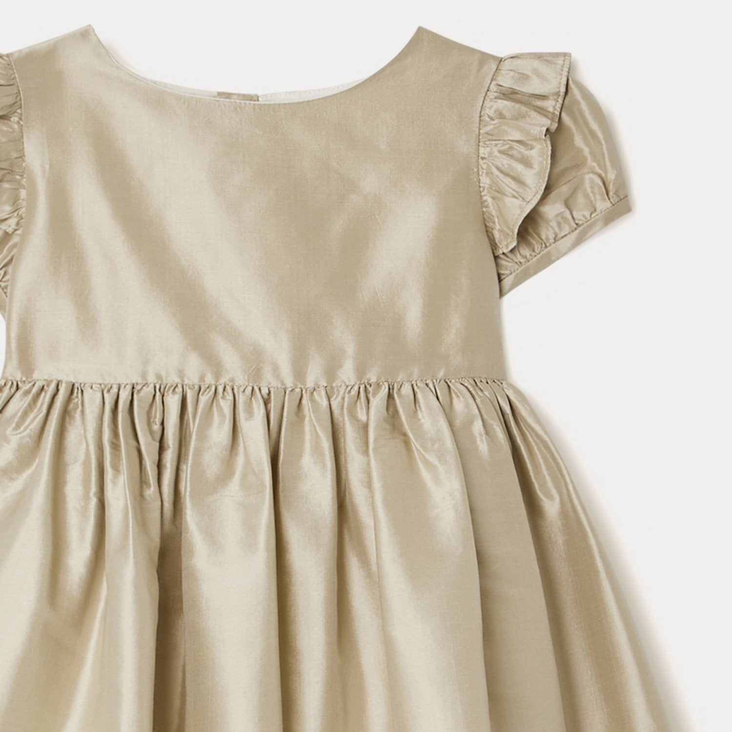 Girls Champagne Silk Dress