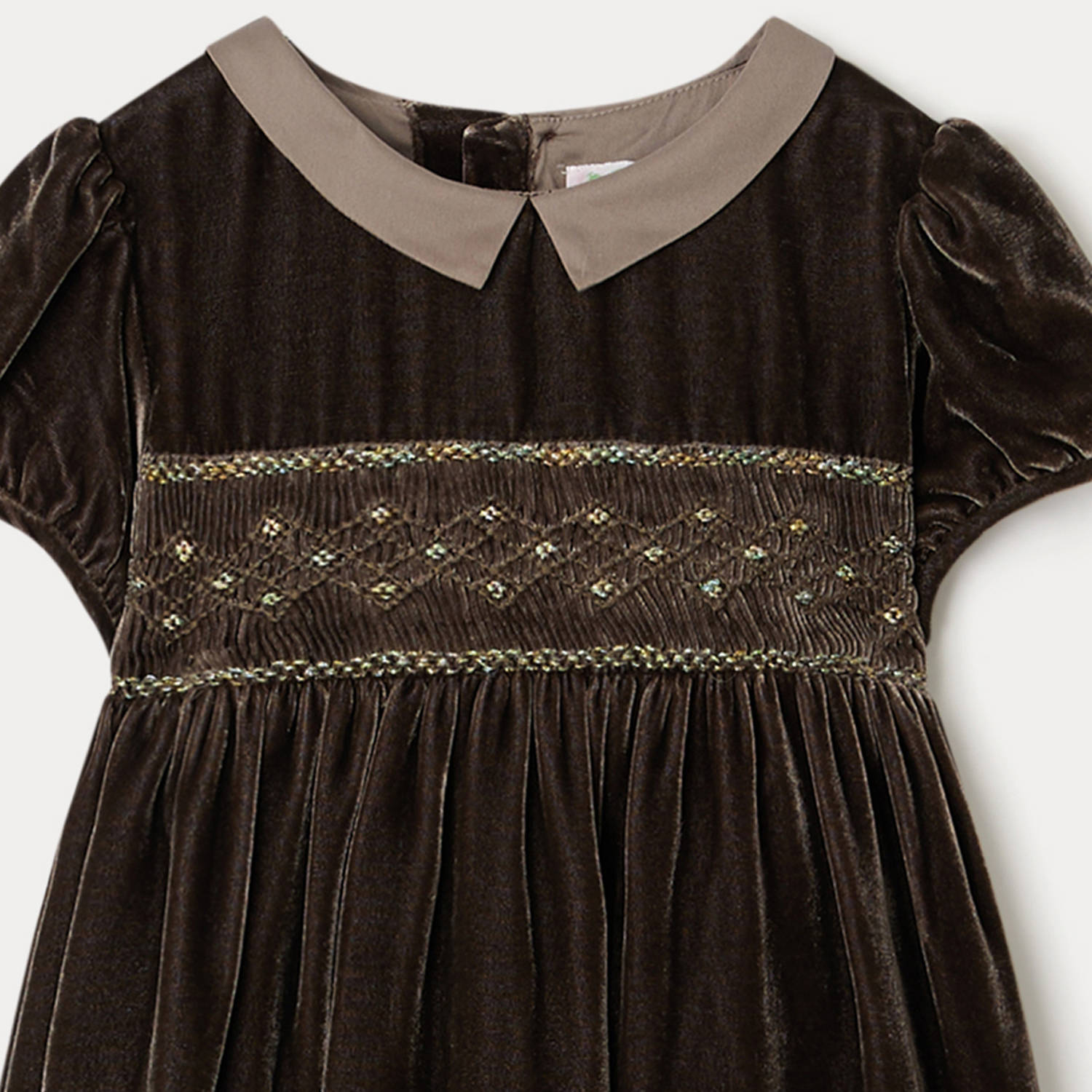 Girls Brown Velvet Dress